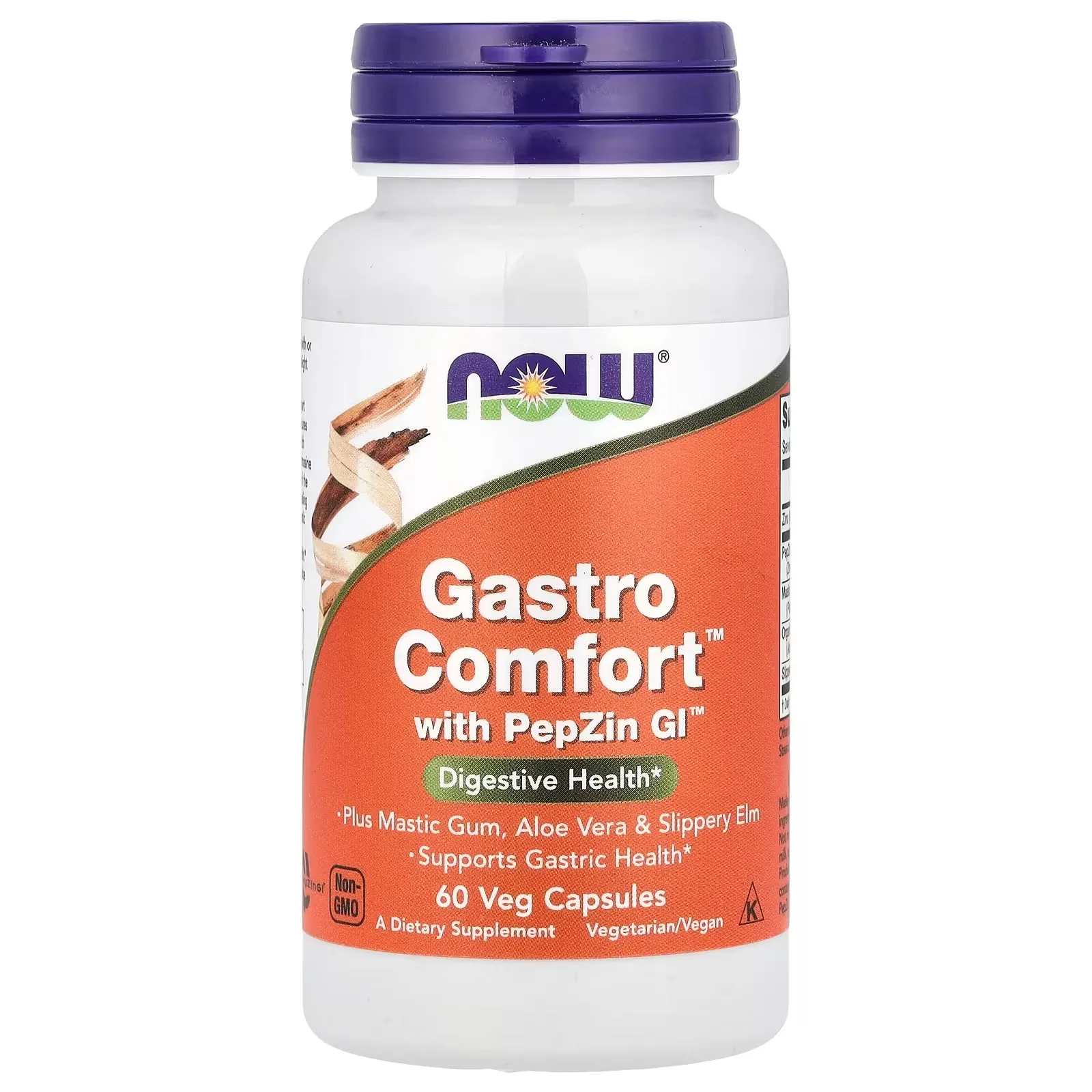 NOW Foods Gastro Comfort™ avec PepZin GI™, 60 capsules végétales - MagniMarket
