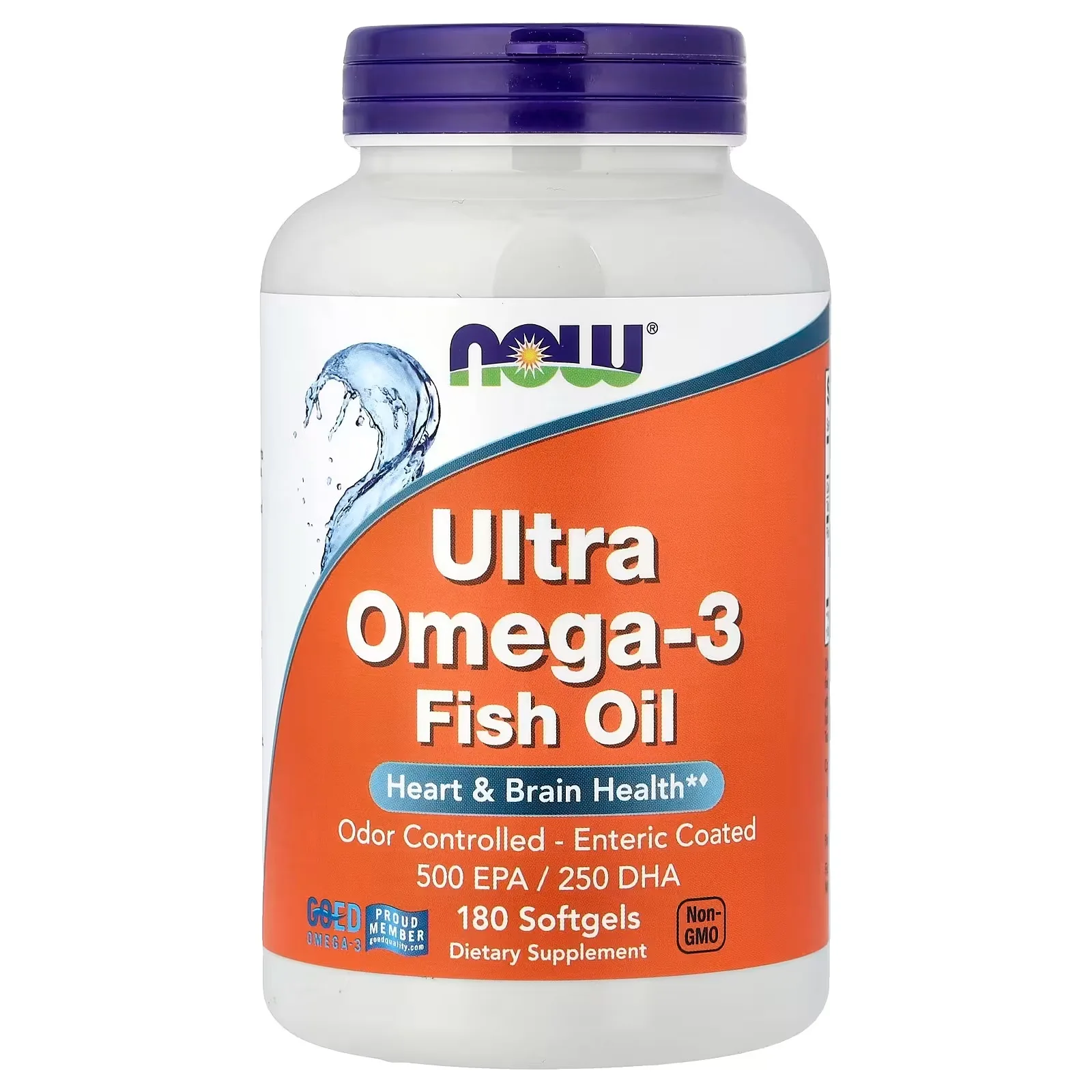 NOW Foods Huile de poisson ultra oméga-3, 180 capsules à enveloppe molle - MagniMarket