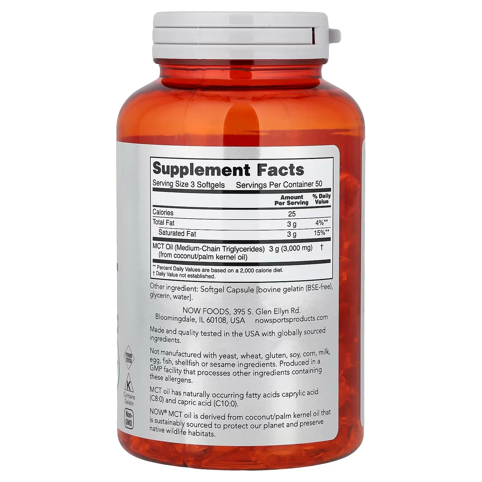 NOW Foods Sports, Huile TCM, 1000 mg, 150 capsules à enveloppe molle - MagniMarket