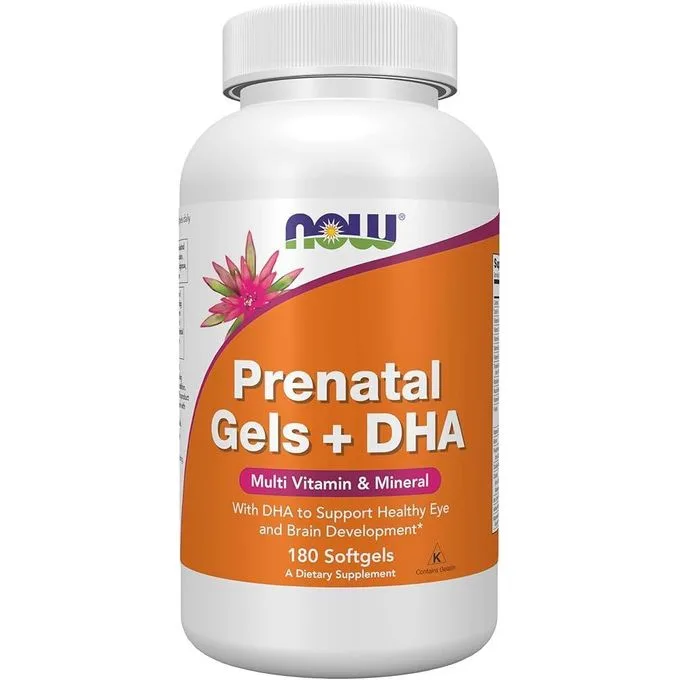 NOW Foods Gels prénatals + DHA, 180 capsules à enveloppe molle - MagniMarket