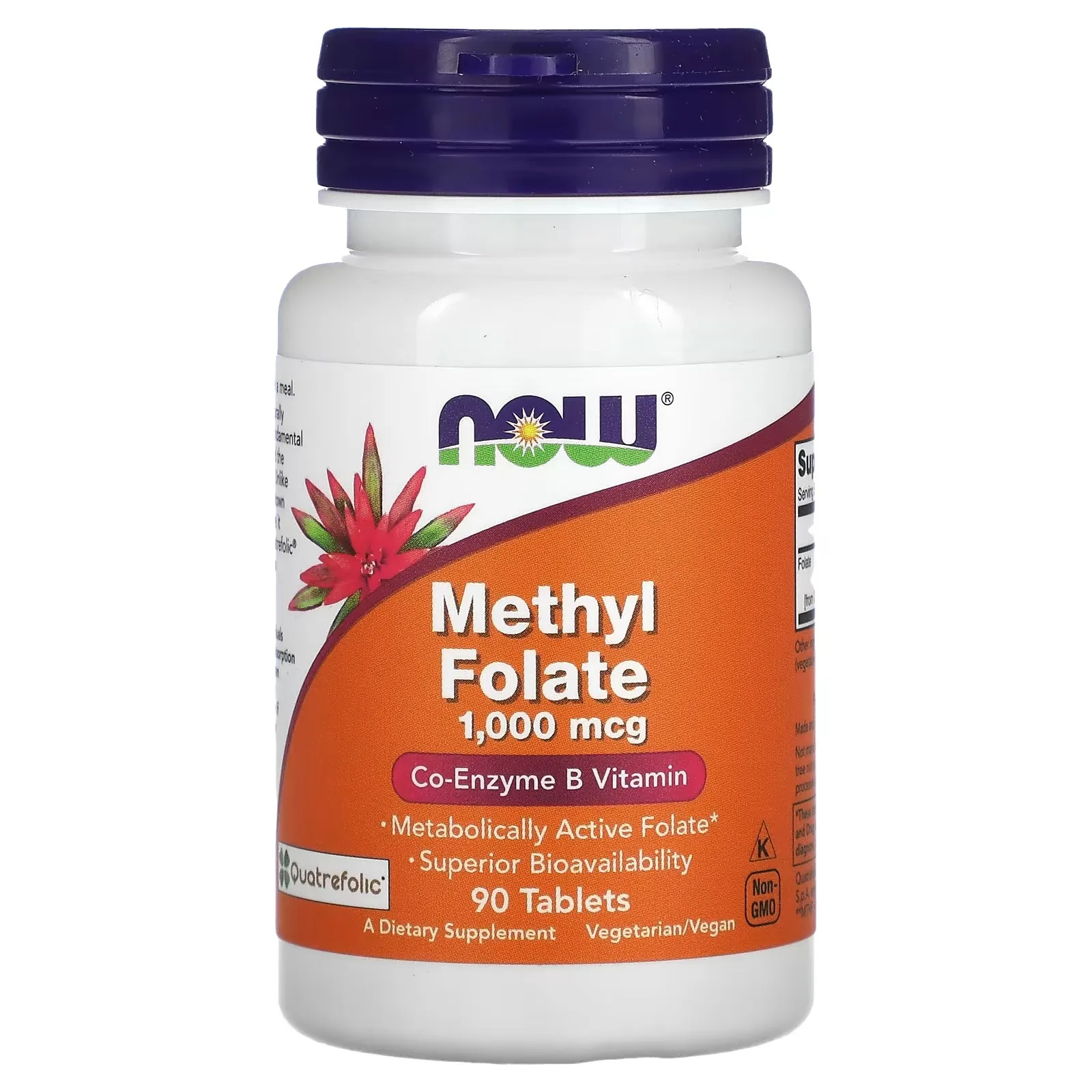 NOW Foods Methylfolate, 1000 µg, 90 comprimés - MagniMarket