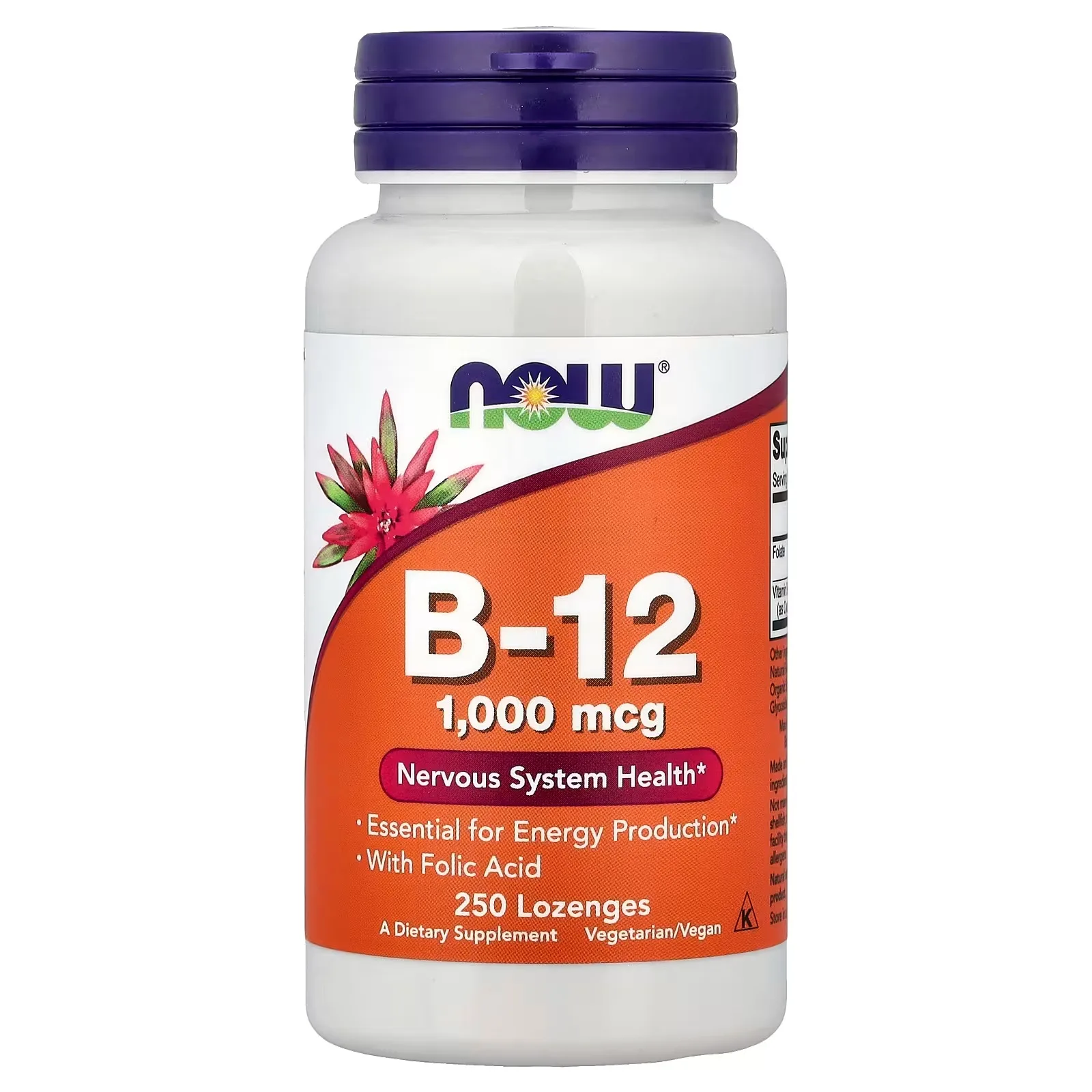 NOW Foods Vitamine B12, 250 pastilles - MagniMarket