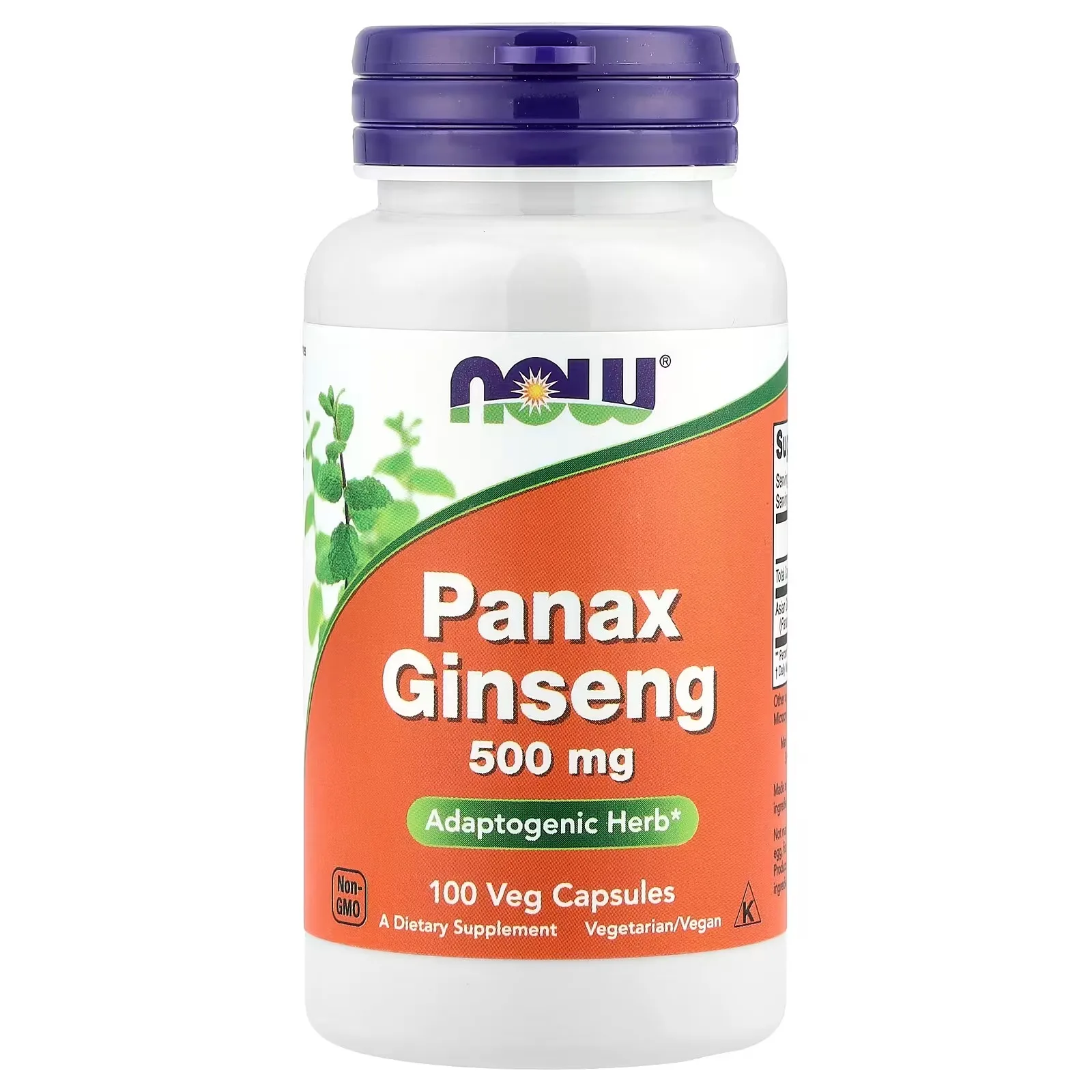 NOW Foods Ginseng, 500 mg, 100 capsules végétales - MagniMarket