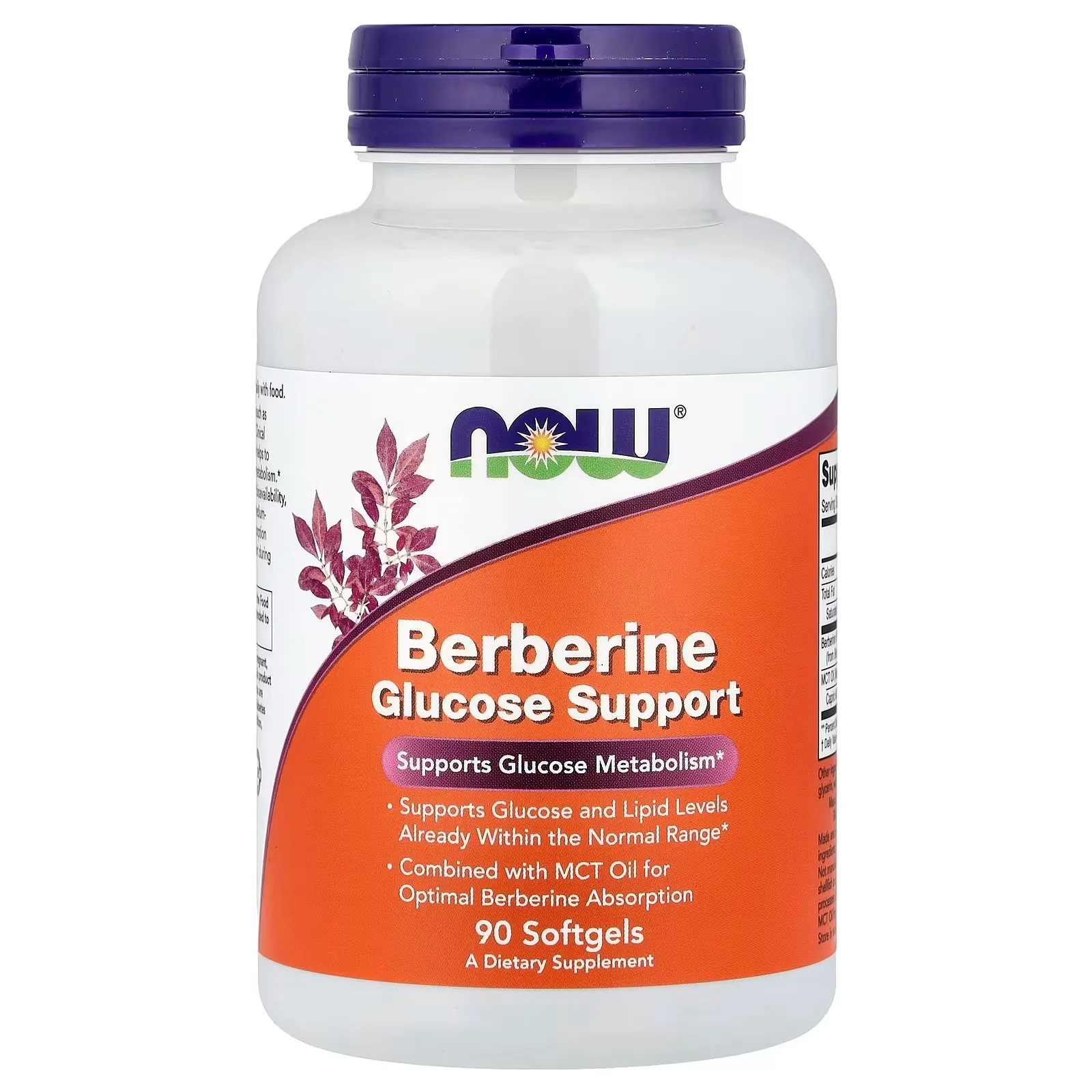 NOW Foods Régulateur de glycémie à la berbérine, 90 capsules à enveloppe molle - MagniMarket