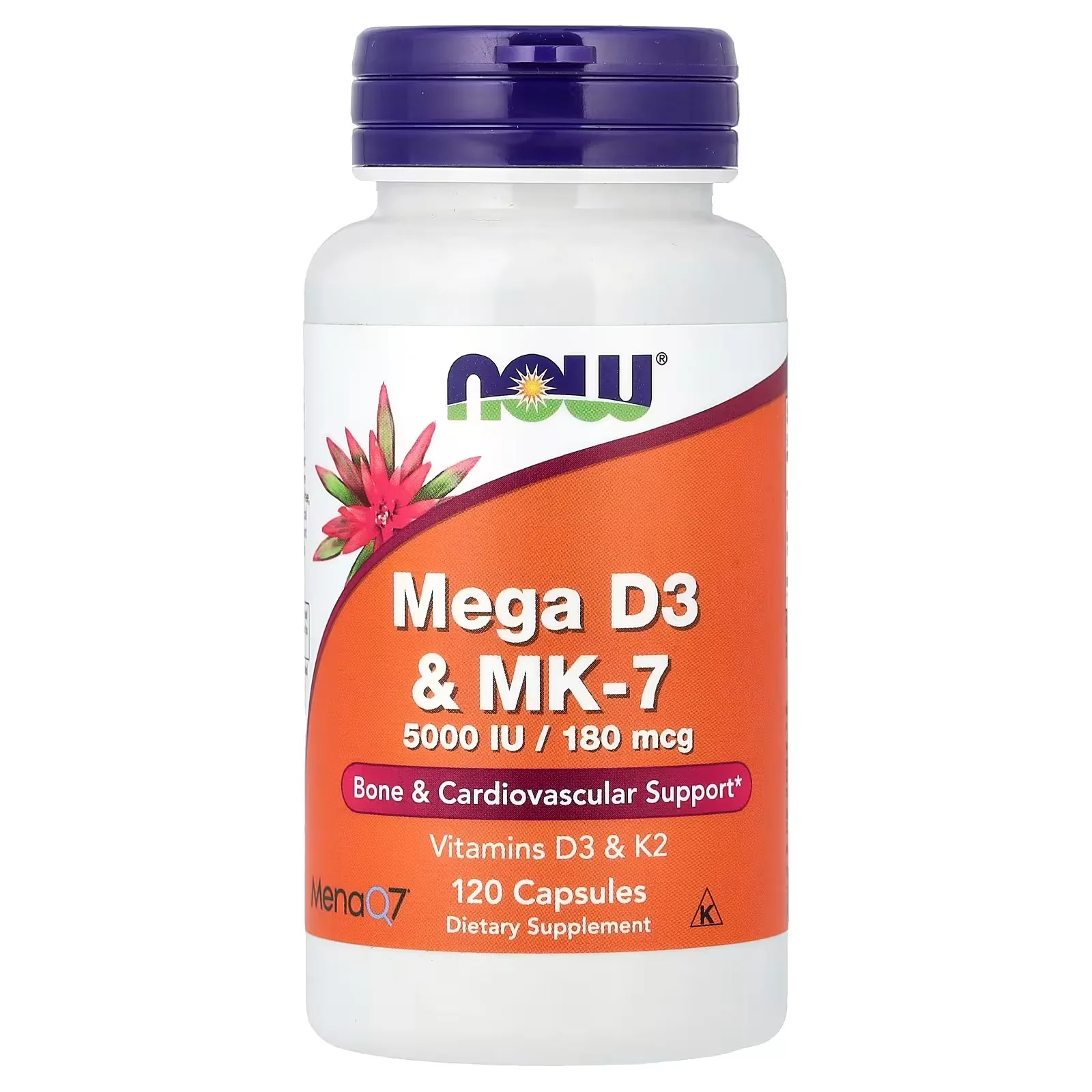 NOW Foods, Mega D3 et MK-7, 120 capsules - MagniMarket