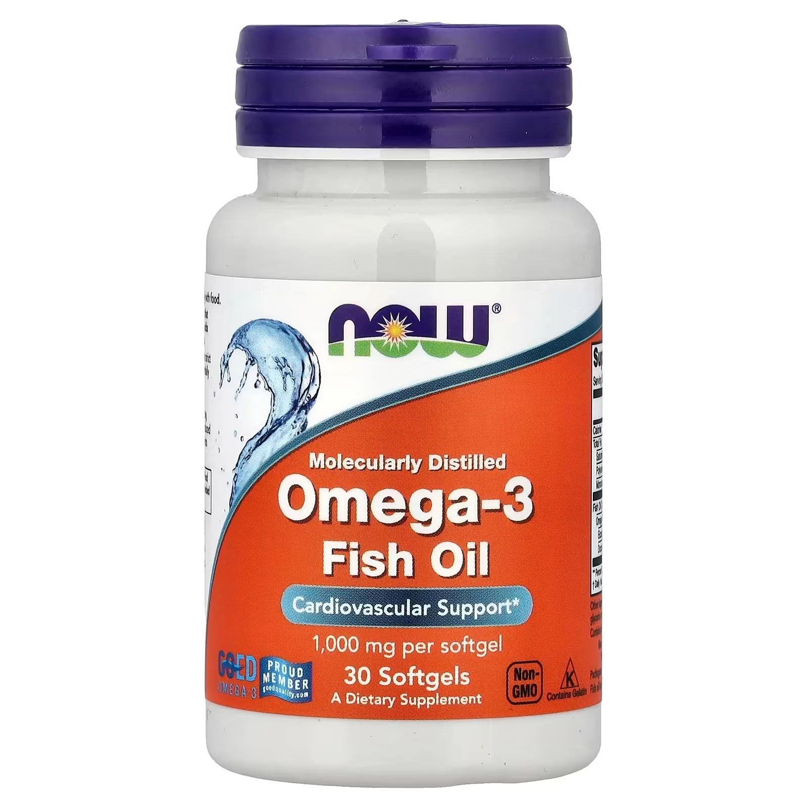 NOW Foods Huile de poisson riche en oméga-3, 30 capsules à enveloppe molle (1 g pièce) - MagniMarket