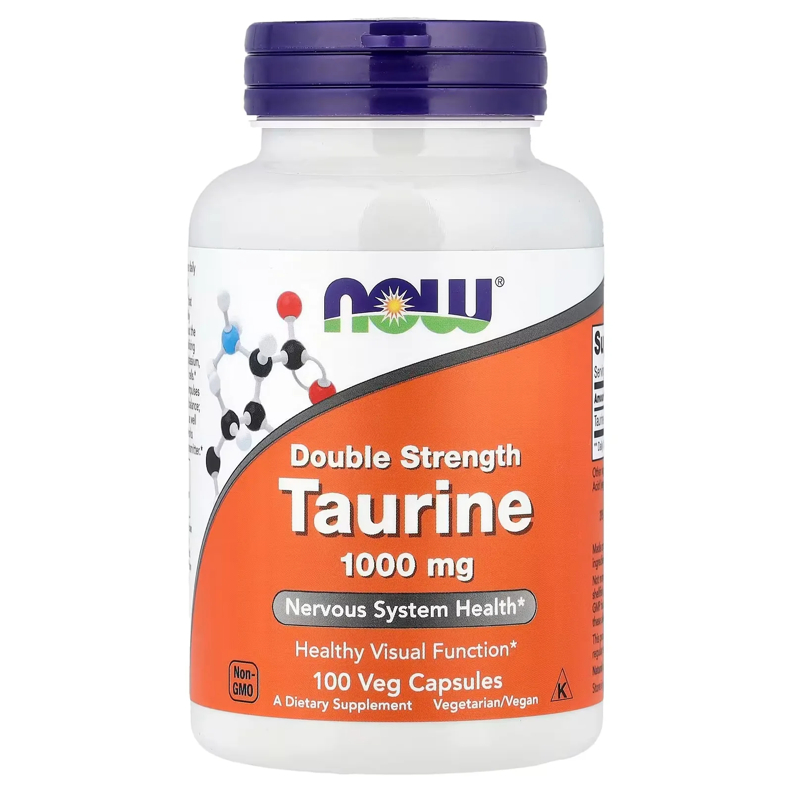 NOW Foods, Taurine, 1000 mg, 100 capsules végétariennes - MagniMarket