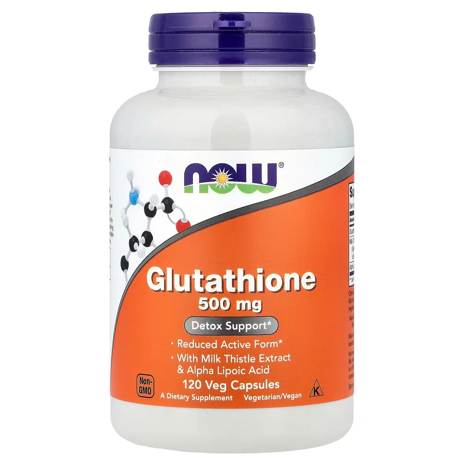 NOW Foods, Glutathion, 500 mg, 120 capsules végétales - MagniMarket