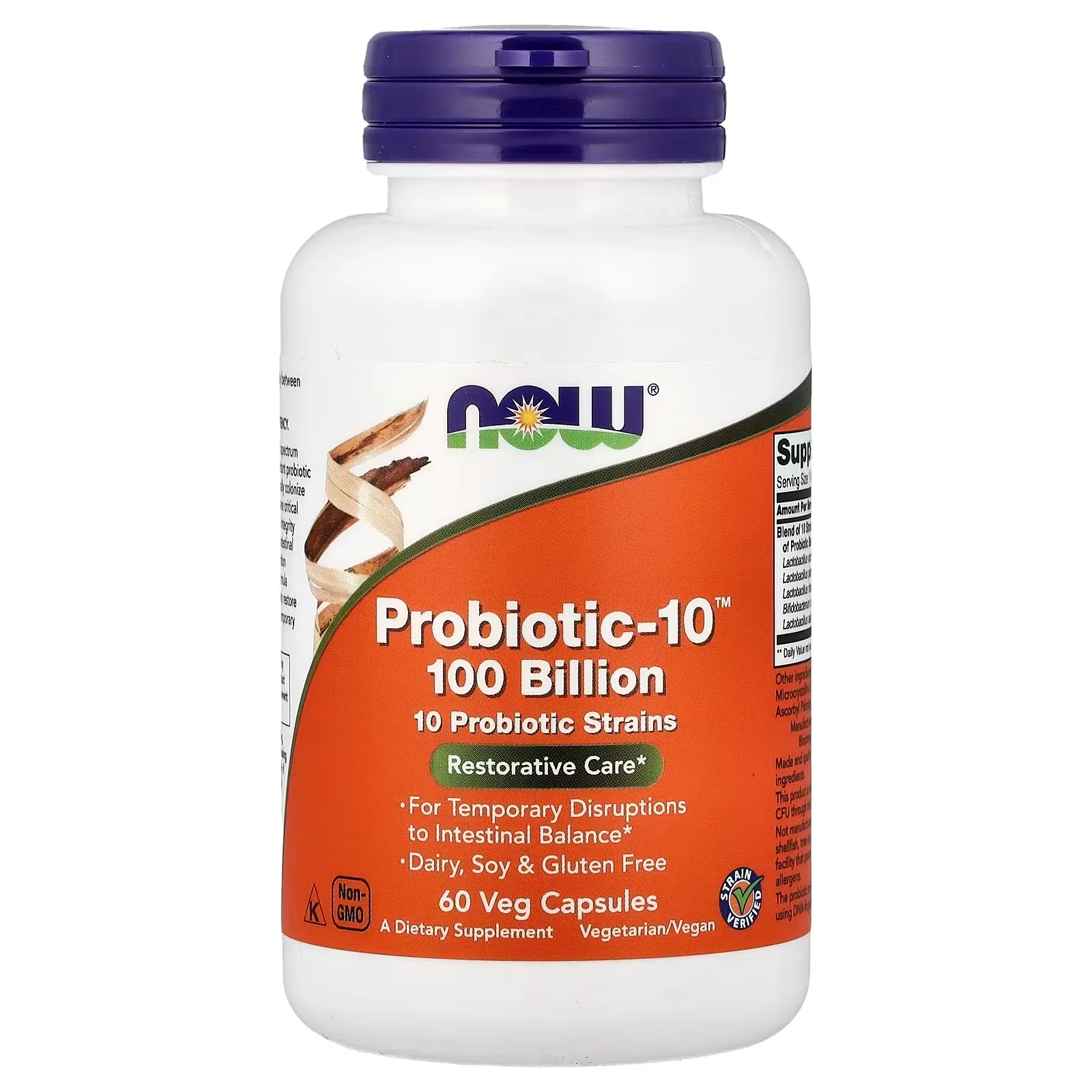 NOW Foods, Probiotic-10™ 100 milliards, 60 capsules végétales - MagniMarket
