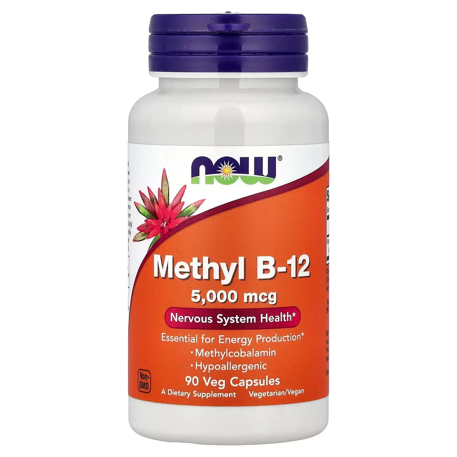 NOW Foods, Methyl B-12, 5000 µg, 90 capsules végétariennes - MagniMarket