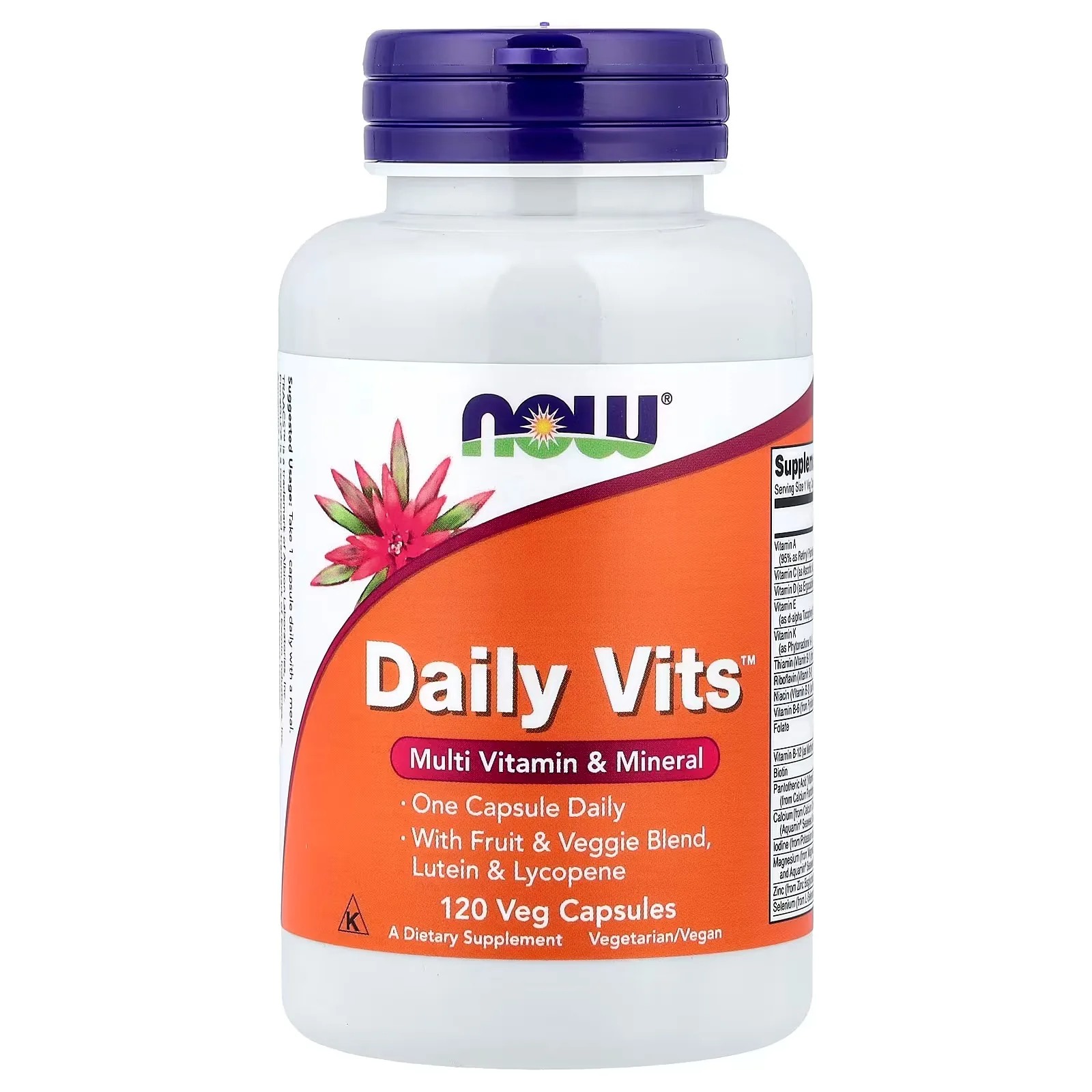 NOW Foods, Daily Vits™, Multivitamines et multiminéraux,120 capsules végétales - MagniMarket