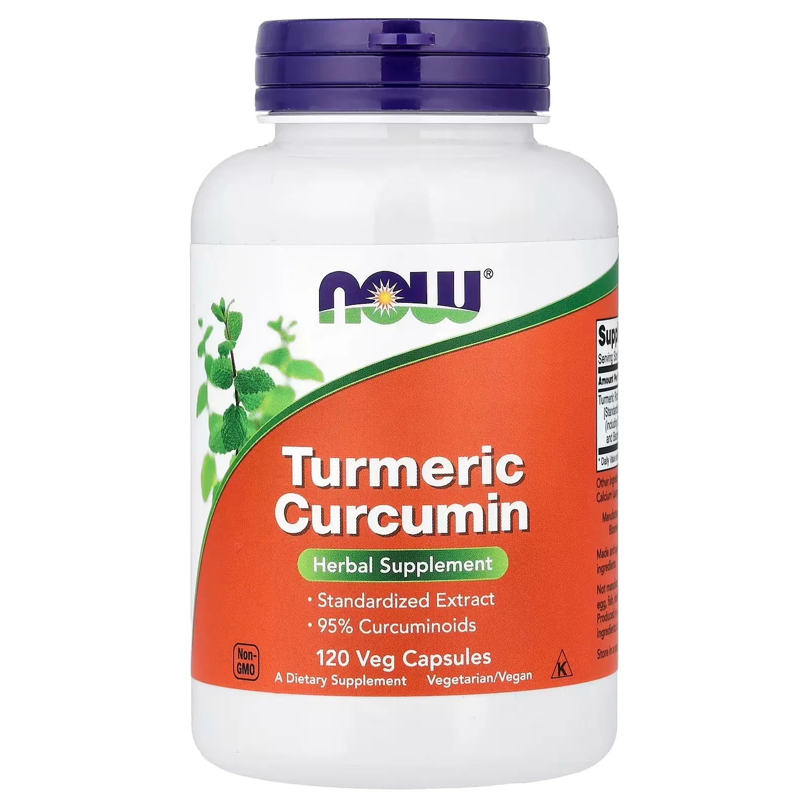 NOW Foods, Curcumine de curcuma, 120 capsules végétales (665 mg pièce) - MagniMarket