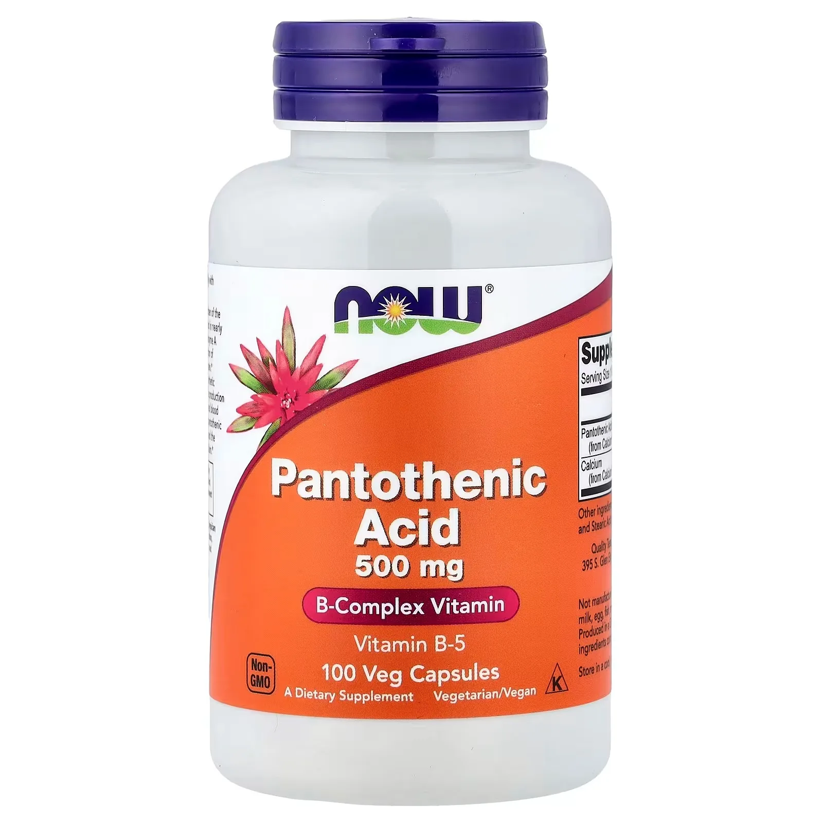 Now Foods, Acide pantothénique, 500 mg, 100 capsules végétales - MagniMarket