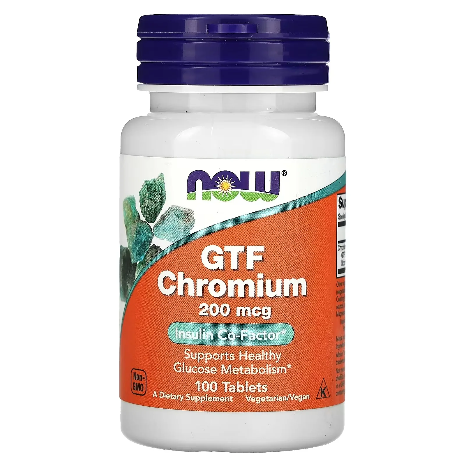 Now Foods, Chrome GTF, 200 µg, 100 comprimés - MagniMarket