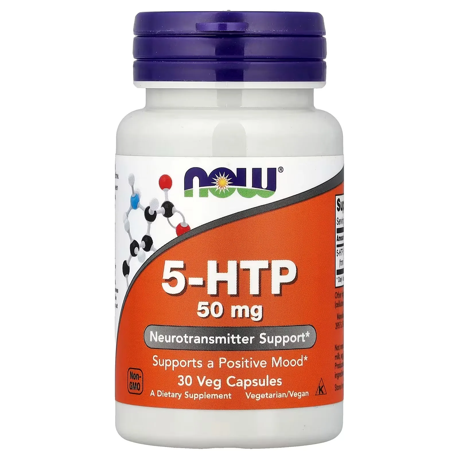 Now Foods, 5-HTP, 50 mg, 30 capsules végétariennes - MagniMarket