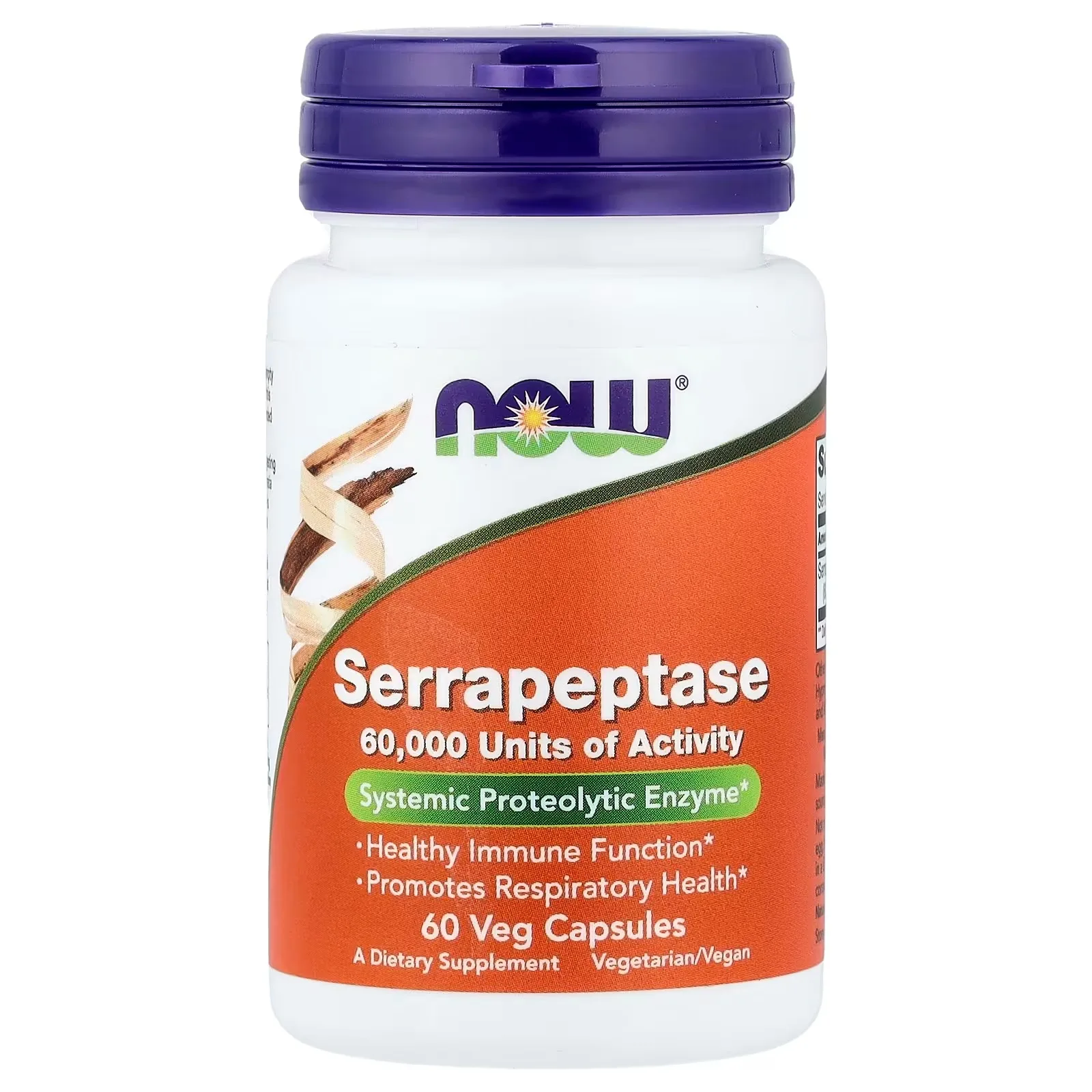 Now Foods, Serrapeptase, 60 capsules végétales (27 mg pièce) - MagniMarket