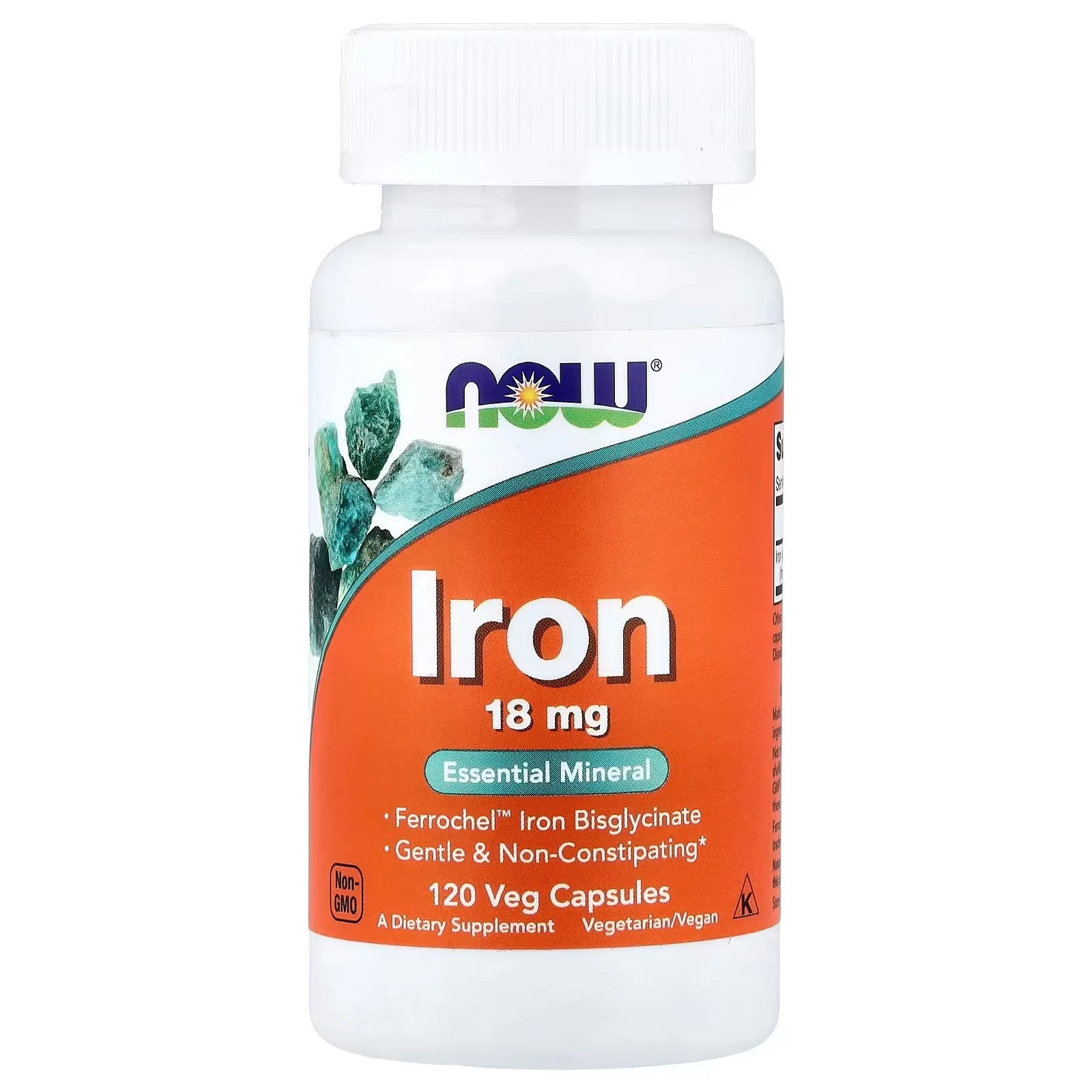 Now Foods, Fer, 18 mg, 120 gélules végétales - MagniMarket