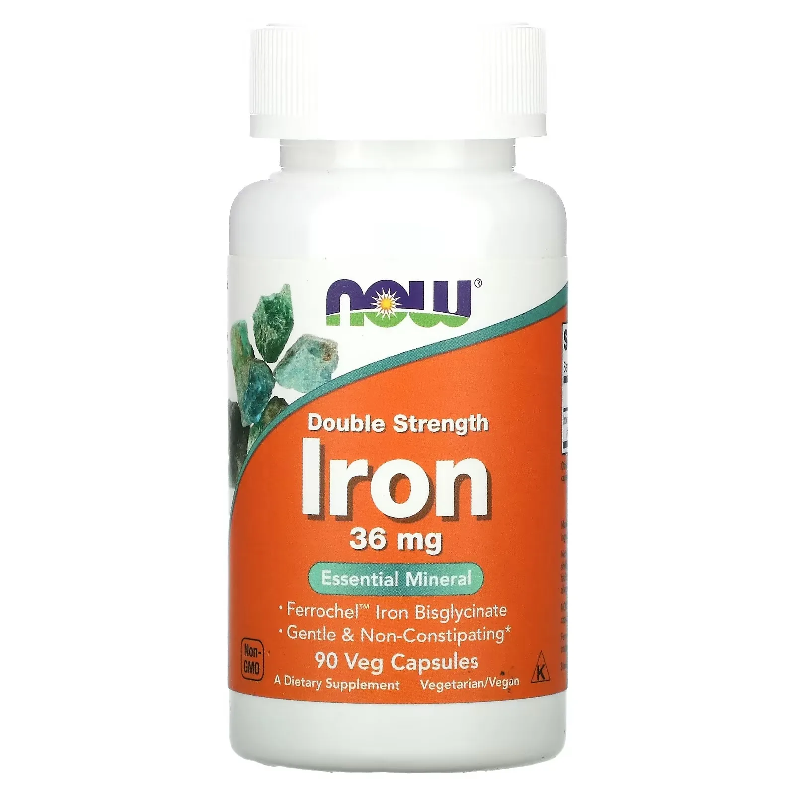 Now Foods, Fer, 36 mg, 90 capsules végétales - MagniMarket