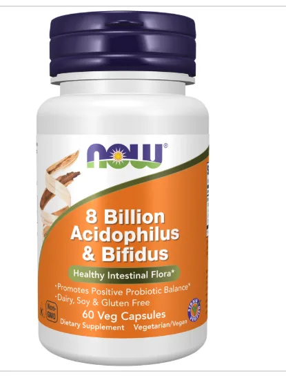 NOW Foods 8 Billion Acidophilus & Bifidus Veg Capsules - MagniMarket