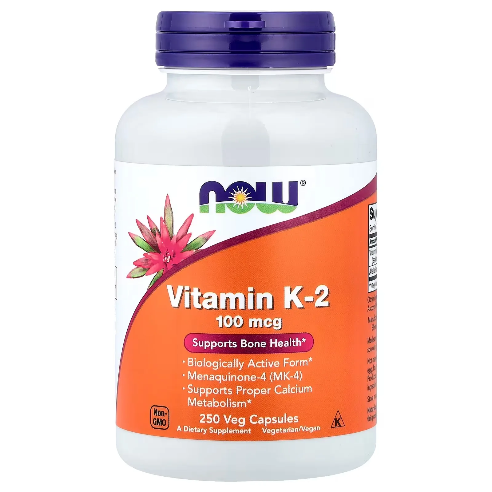 Now Foods, Vitamine K2, 100 µg, 250 capsules végétales - MagniMarket