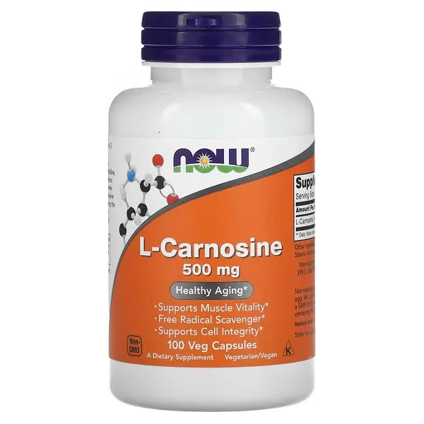 Now Foods, L-carnosine, 500 mg, 100 capsules végétariennes - MagniMarket