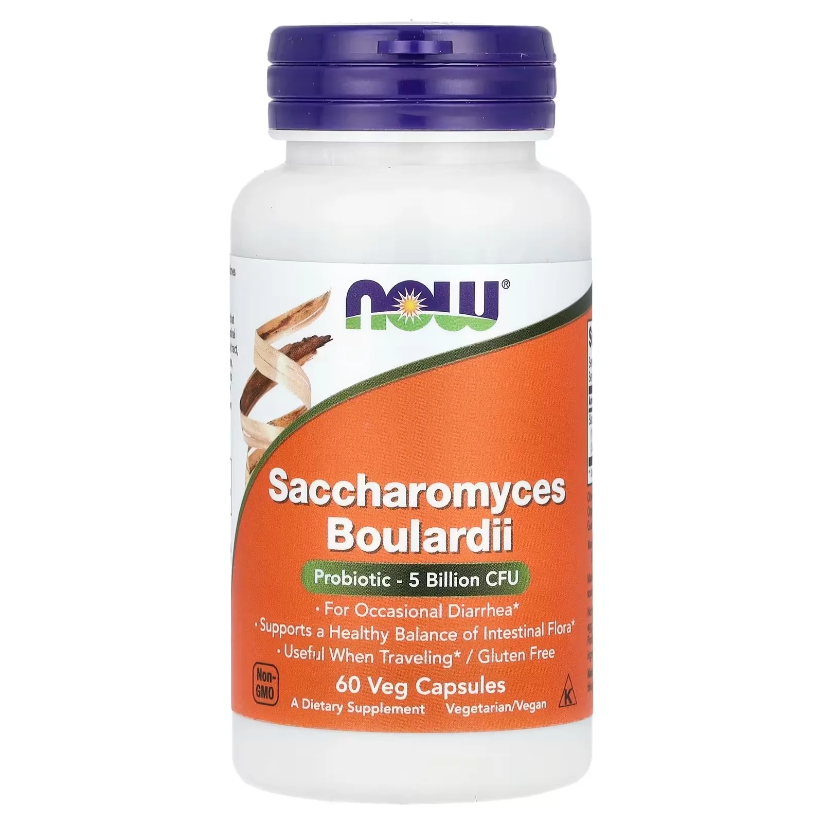 Now Foods, Saccharomyces boulardii, Probiotiques, 5 milliards d'UFC, 60 capsules végétales - MagniMarket