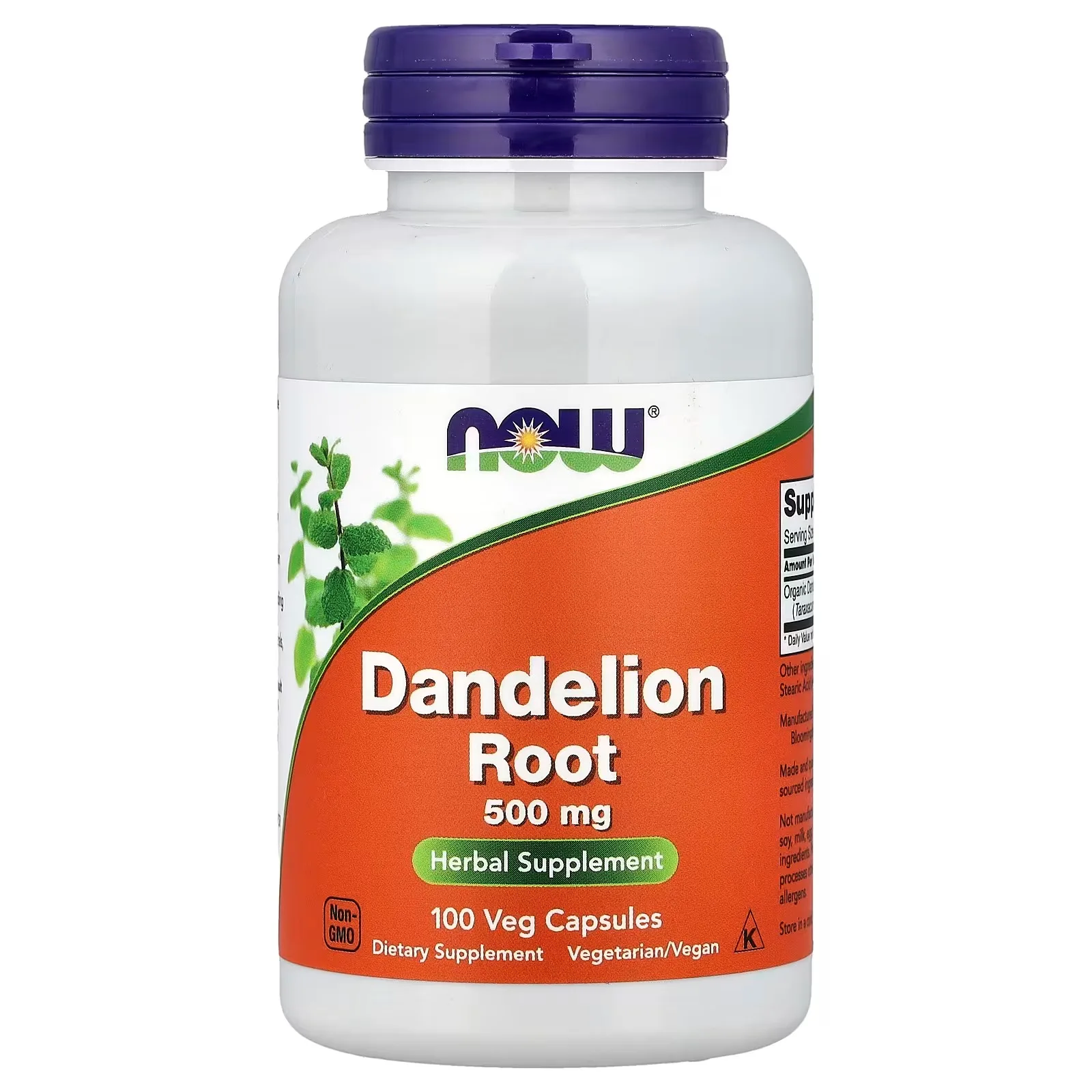 Now Foods, DANDELION ROOT,  Racine de pissenlit, 500 mg, 100 capsules végétariennes - MagniMarket