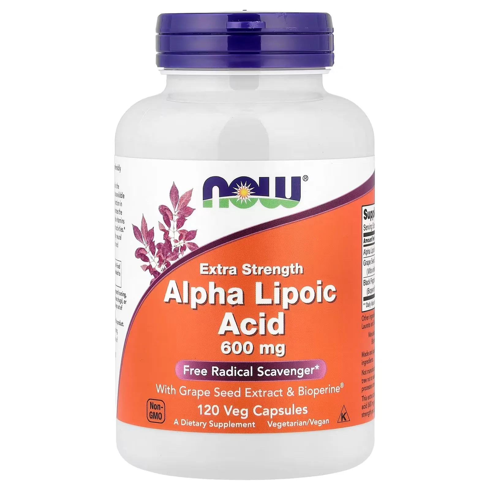 Now Foods, Acide alpha-lipoïque, 600 mg, 120 capsules végétales - MagniMarket