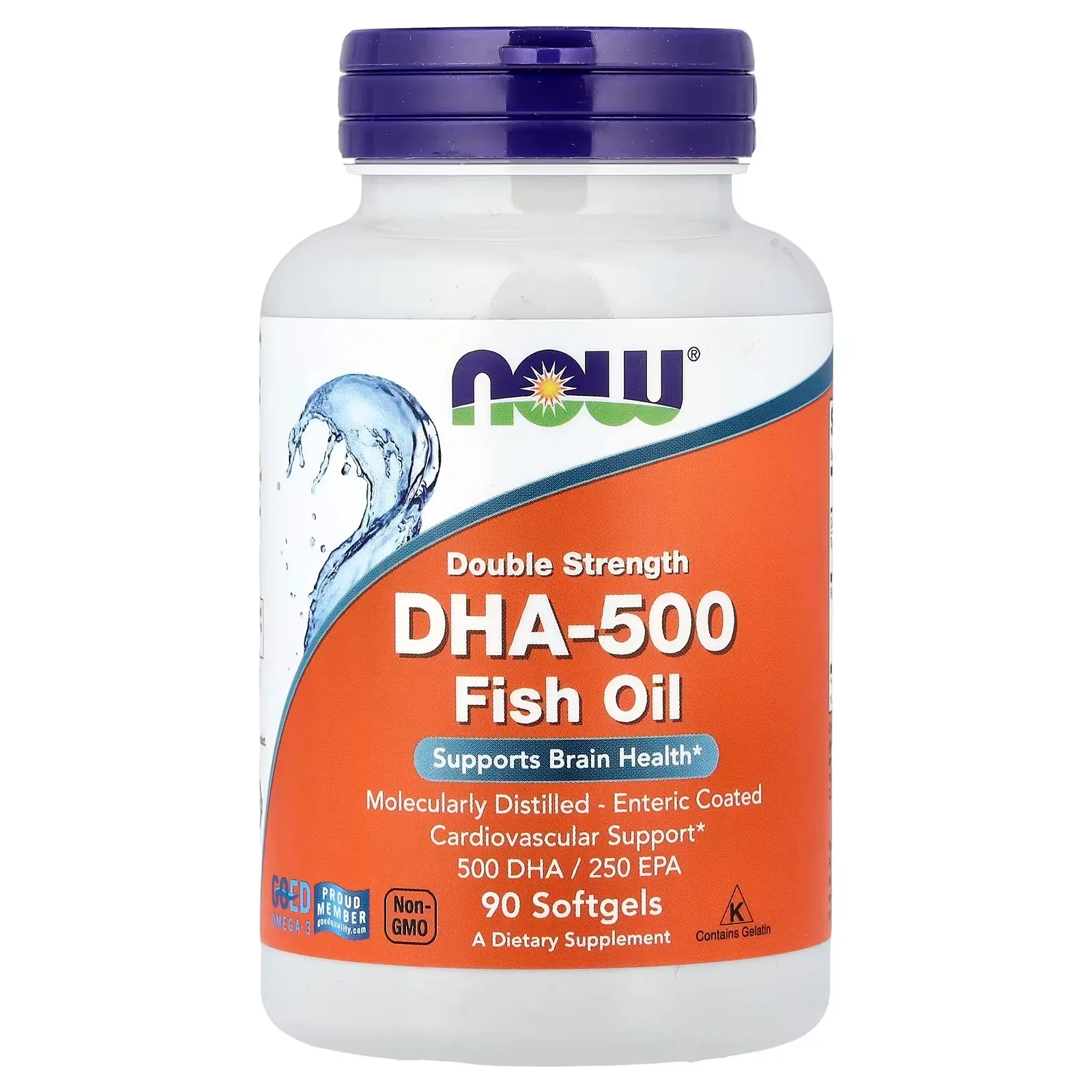 Now Foods, Huile de poisson DHA-500, 90 capsules à enveloppe molle - MagniMarket