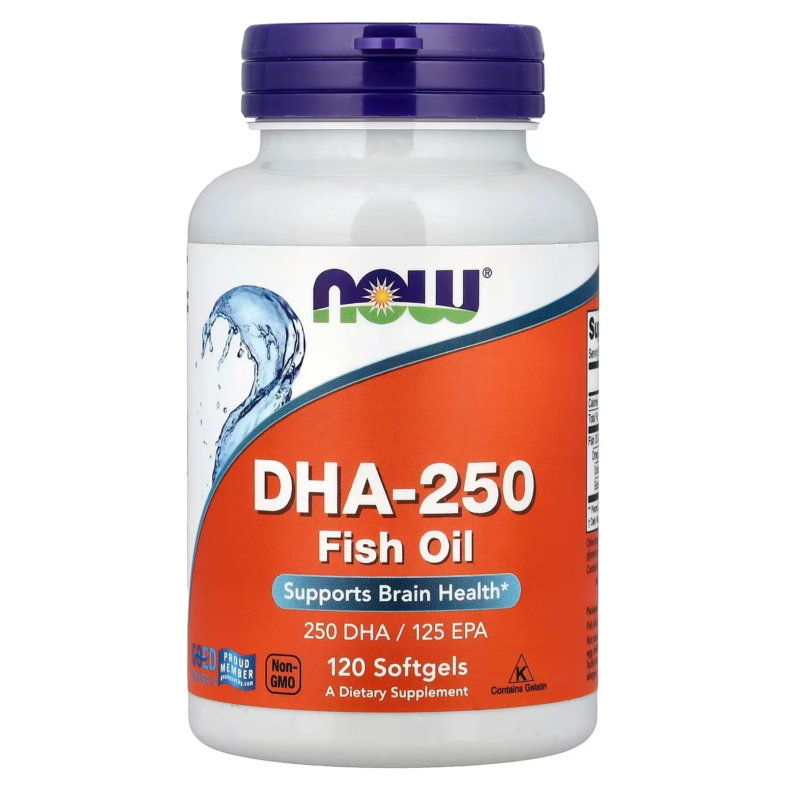 Now Foods, DHA-250, Huile de poisson, 120 capsules à enveloppe molle - MagniMarket