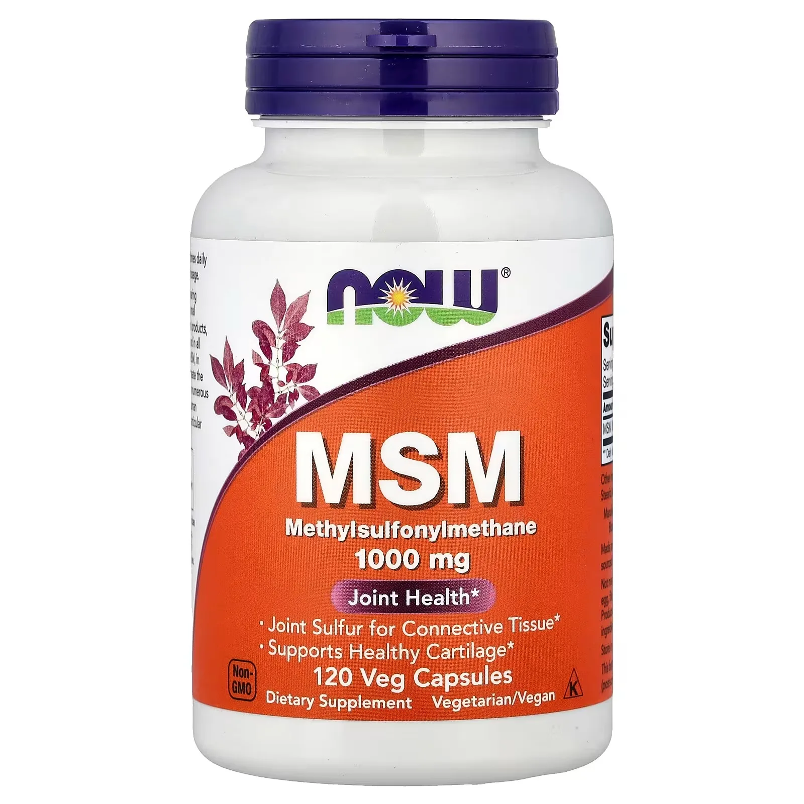 Now Foods, Méthyl-sulfonyl-méthane (MSM), 120 capsules végétales (1000 mg pièce) - MagniMarket