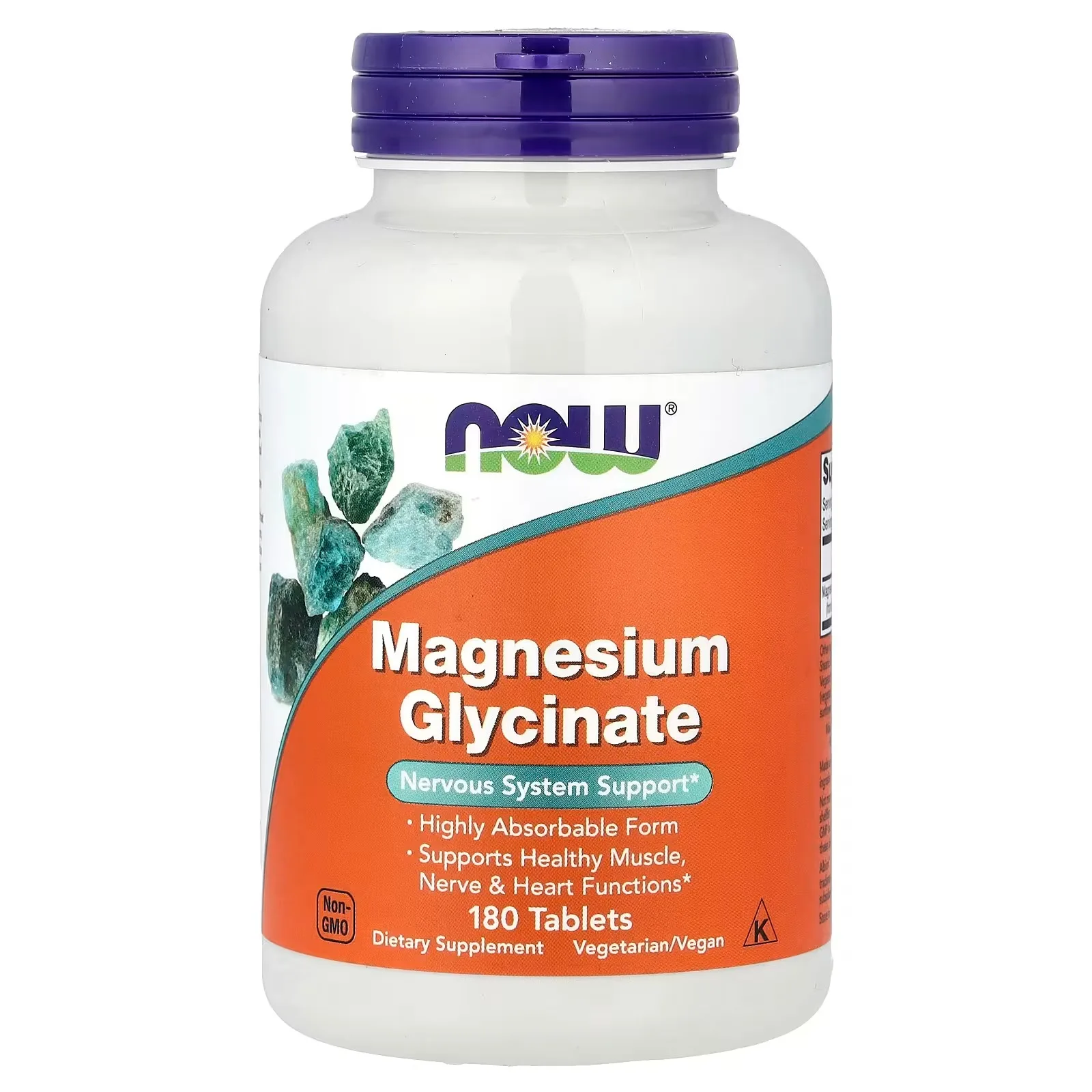 Now Foods, Glycinate de magnésium, 180 comprimés (100 mg pièce) - MagniMarket