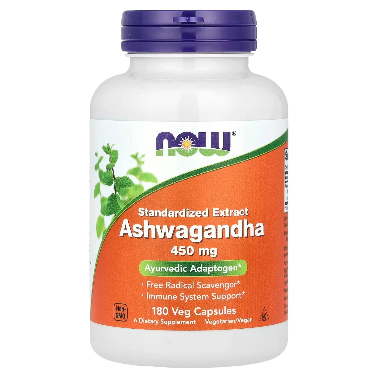 Now Foods, Extrait standardisé d’ashwagandha, 450 mg, 180 capsules végétariennes - MagniMarket