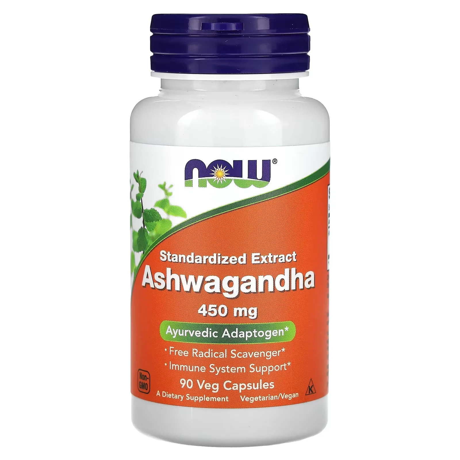 Now Foods, Ashwagandha, Extrait standardisé, 450 mg, 90 capsules végétales - MagniMarket
