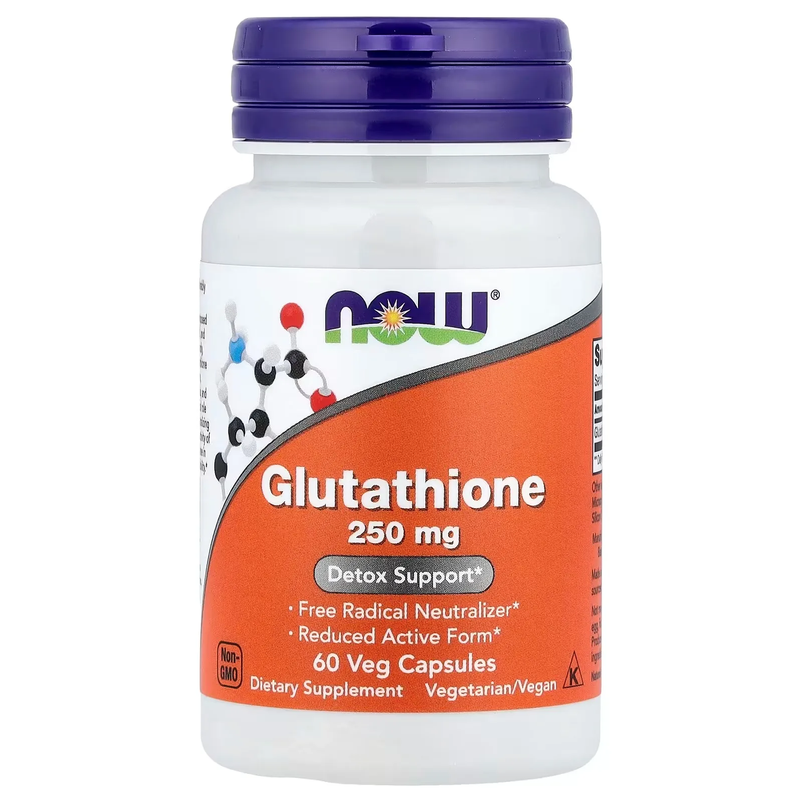 Now Foods, Glutathion, 250 mg, 60 capsules végétariennes - MagniMarket