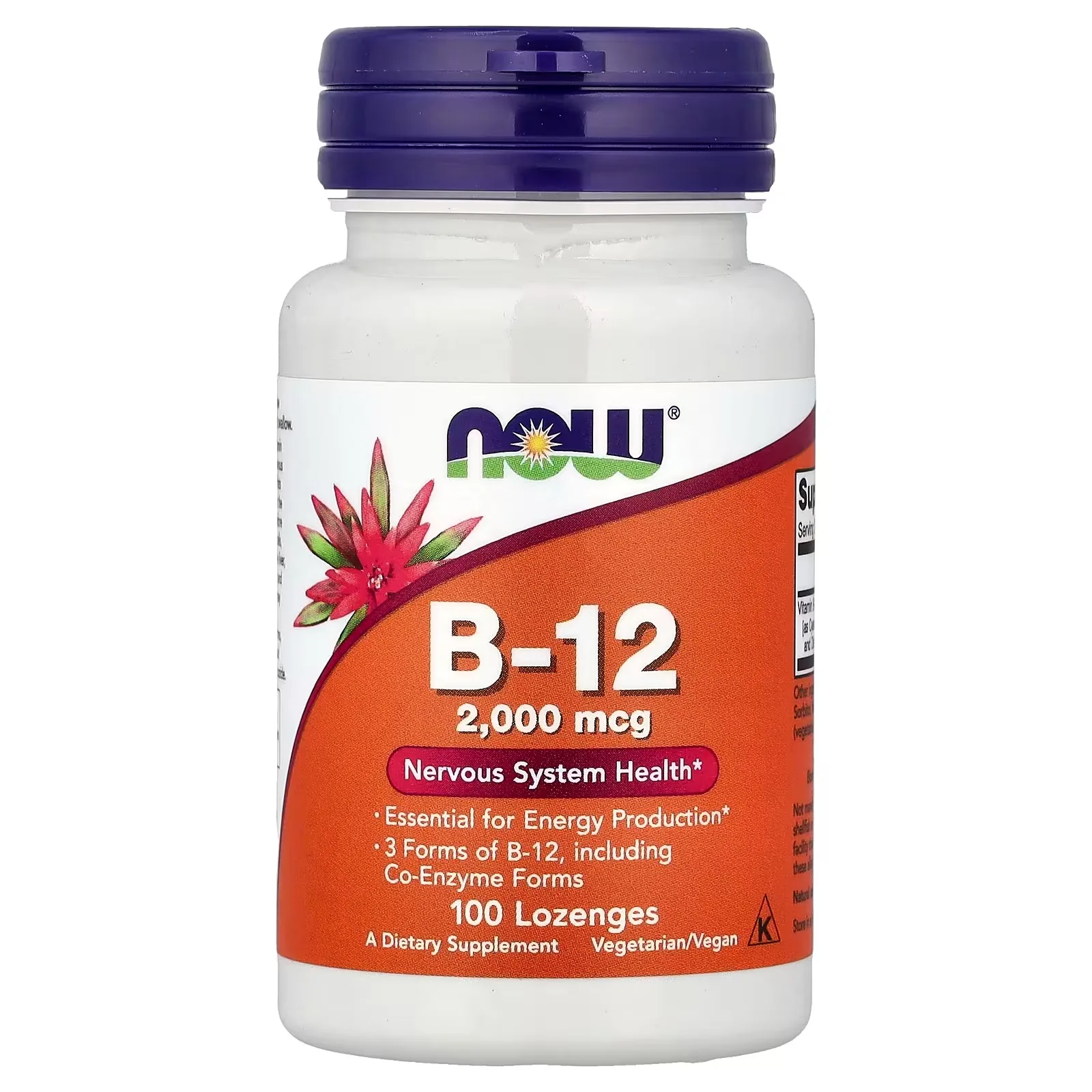 Now Foods, B12, 2000 µg, 100 pastilles - MagniMarket