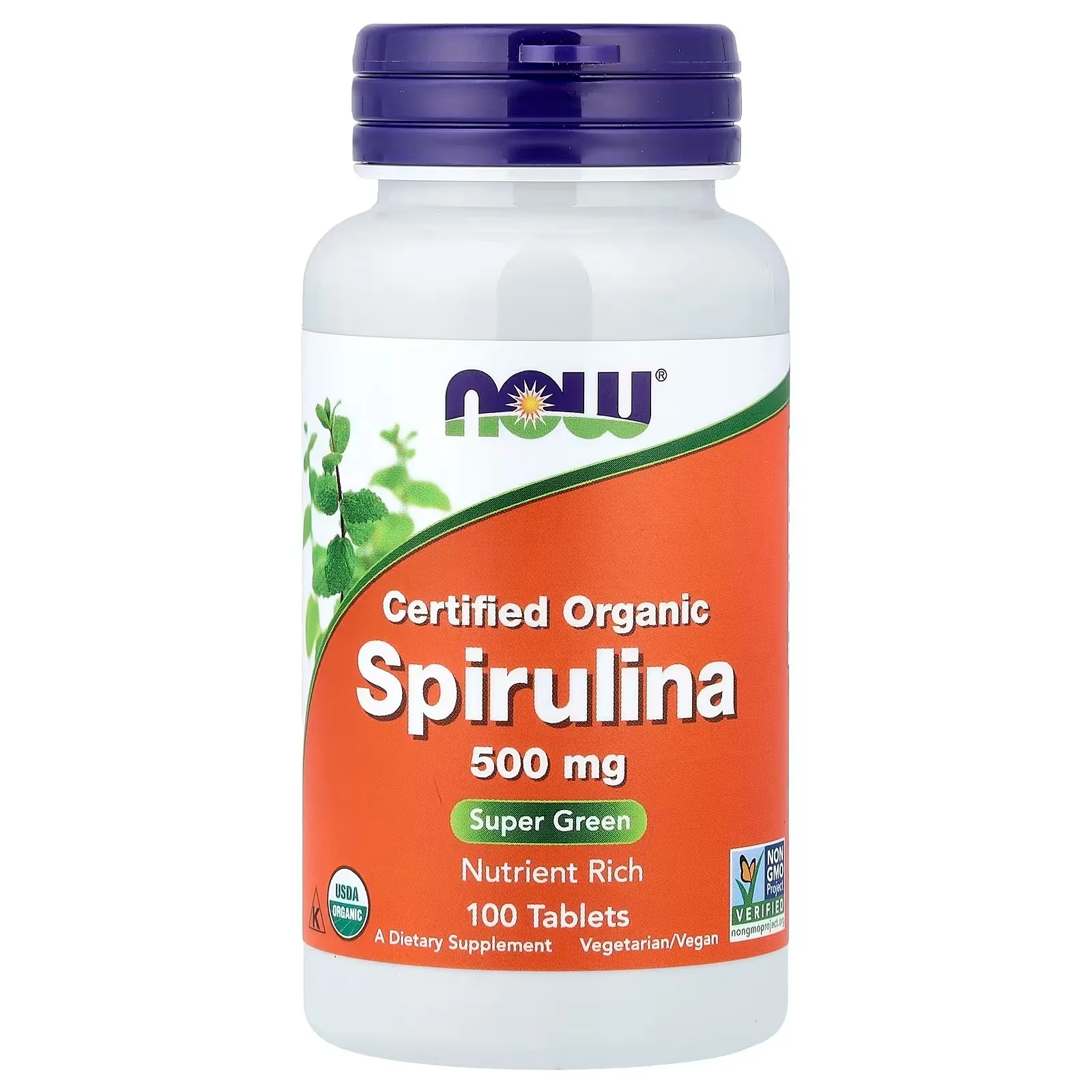 Now Foods, Spiruline certifiée biologique, 500 mg, 100 comprimés - MagniMarket