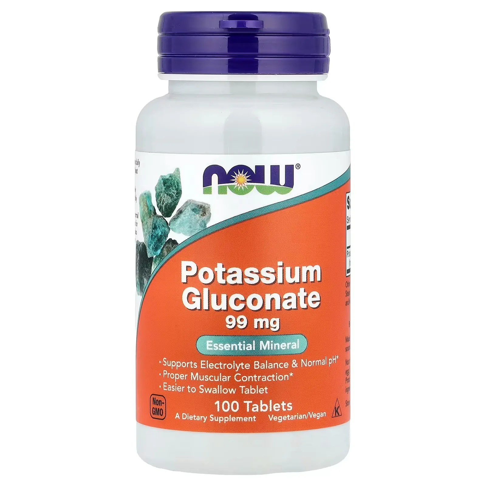 Now Foods, Gluconate de potassium, 99 mg, 100 comprimés - MagniMarket