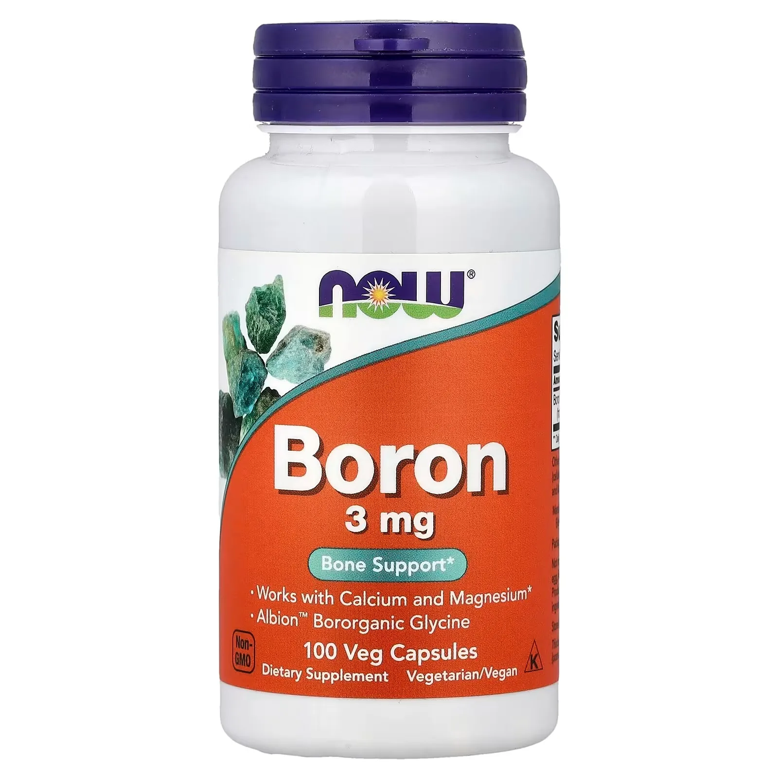 Now Foods, Bore, 3 mg, 100 capsules végétariennes - MagniMarket