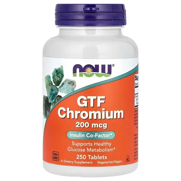 Now Foods, GTF Chrome, 200 μg, 250 comprimés - MagniMarket