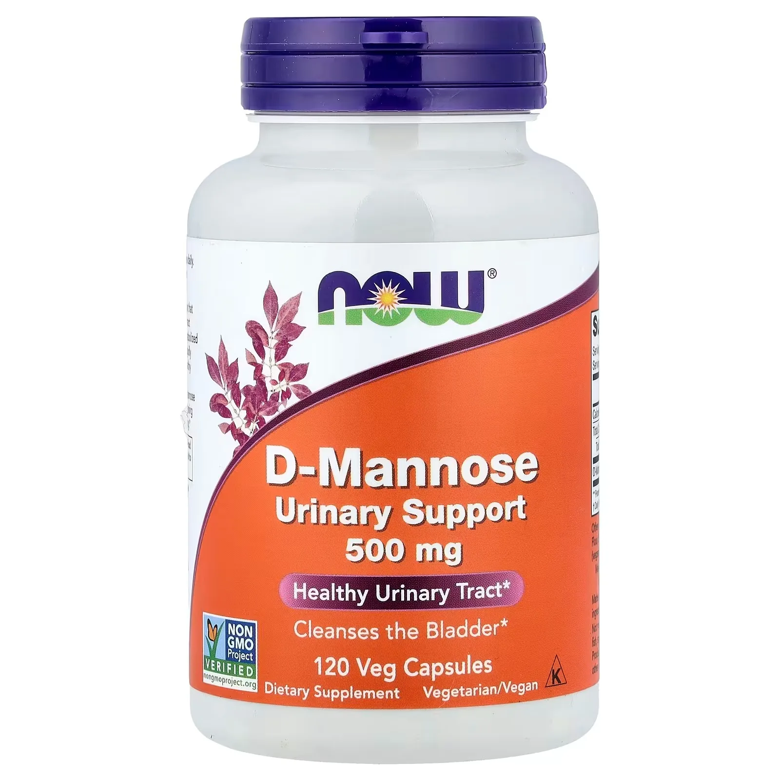 Now Foods, D-mannose, 500 mg, 120 capsules végétales - MagniMarket