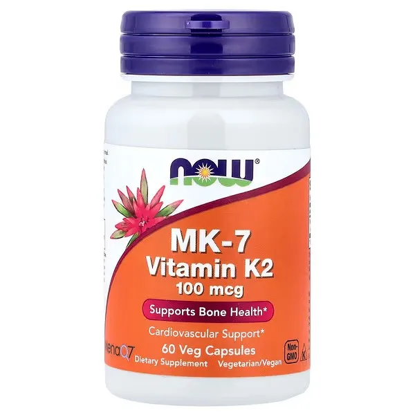 Now Foods, Vitamine K2, MK-7, 100 µg, 60 capsules végétales - MagniMarket