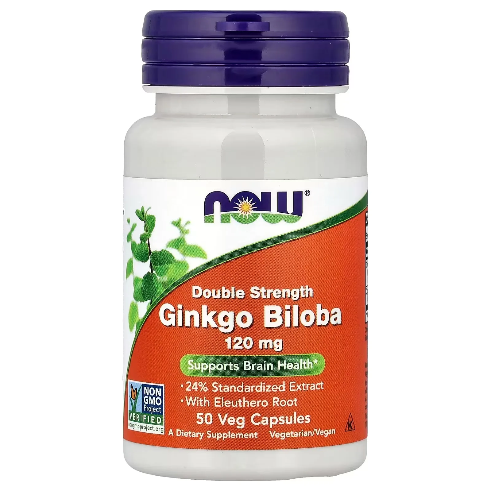 Now Foods, Ginkgo biloba à la racine de ginseng sibérien, 50 capsules végétales - MagniMarket