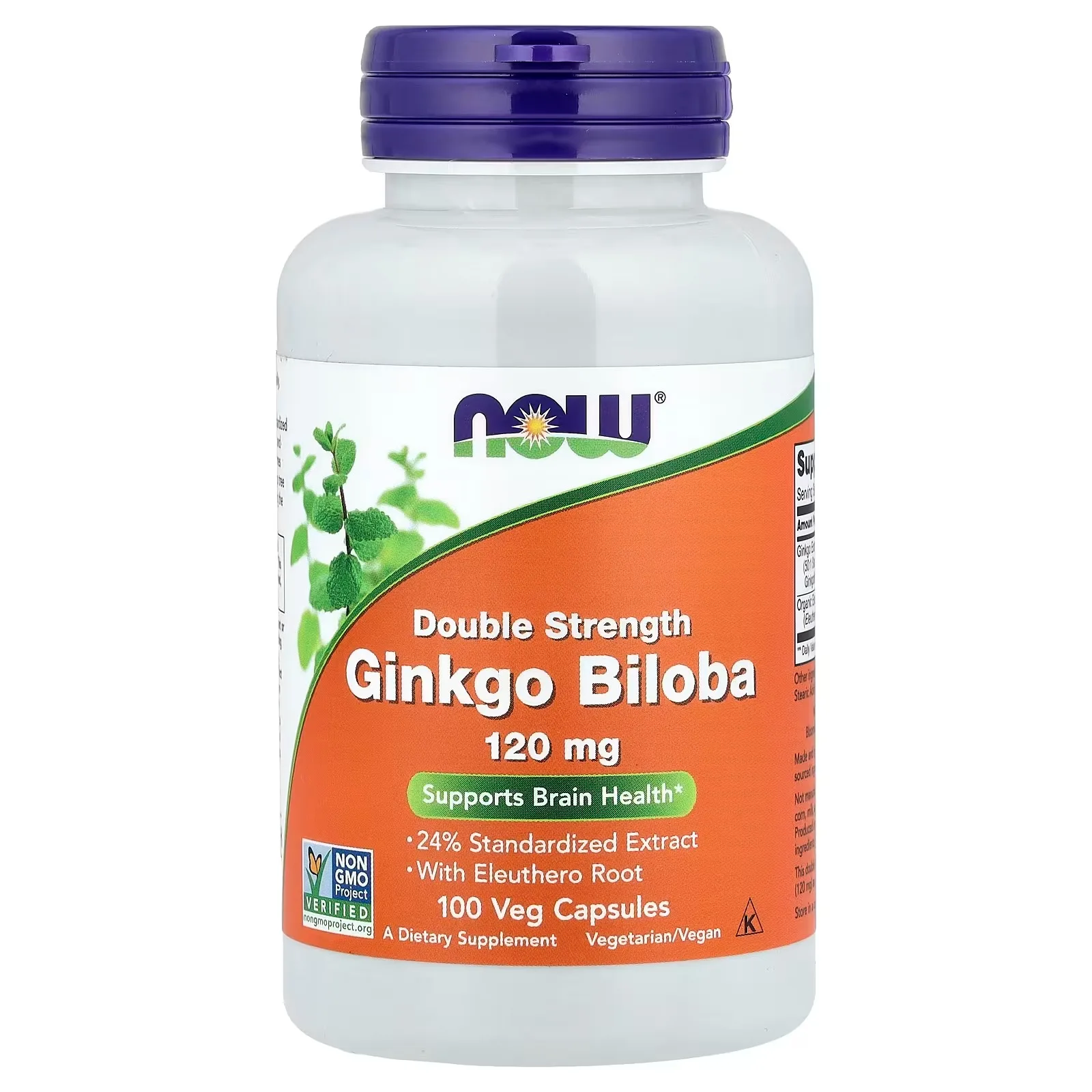 Now Foods, Ginkgo biloba à la racine de ginseng sibérien, 100 capsules végétales - MagniMarket