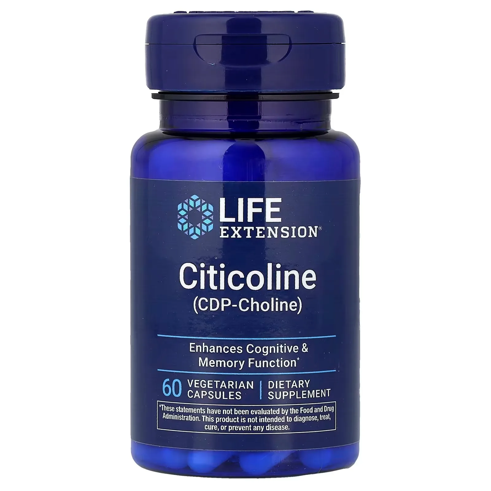 Life Extension, Citicoline (CDP-choline), 60 capsules végétariennes (250 mg pièce) - MagniMarket
