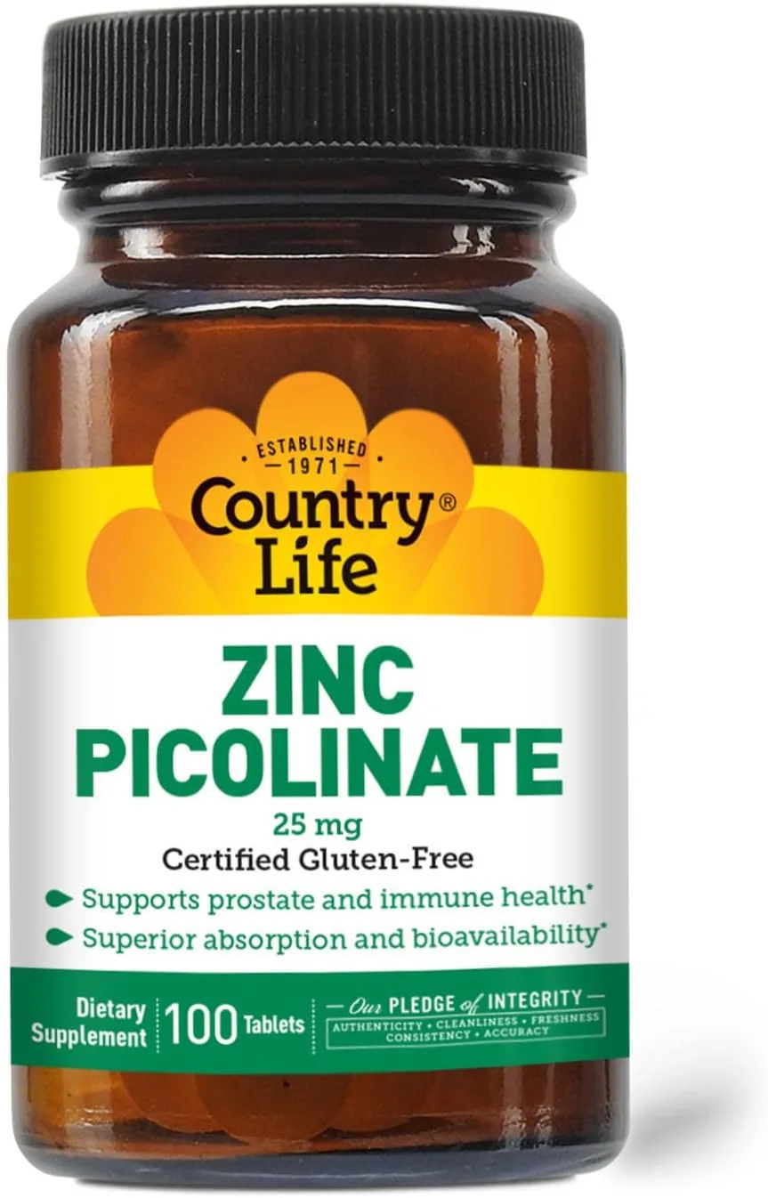 Solgar Country Life - Zinc Picolinate, 25 mg - 100 Tablets - MagniMarket