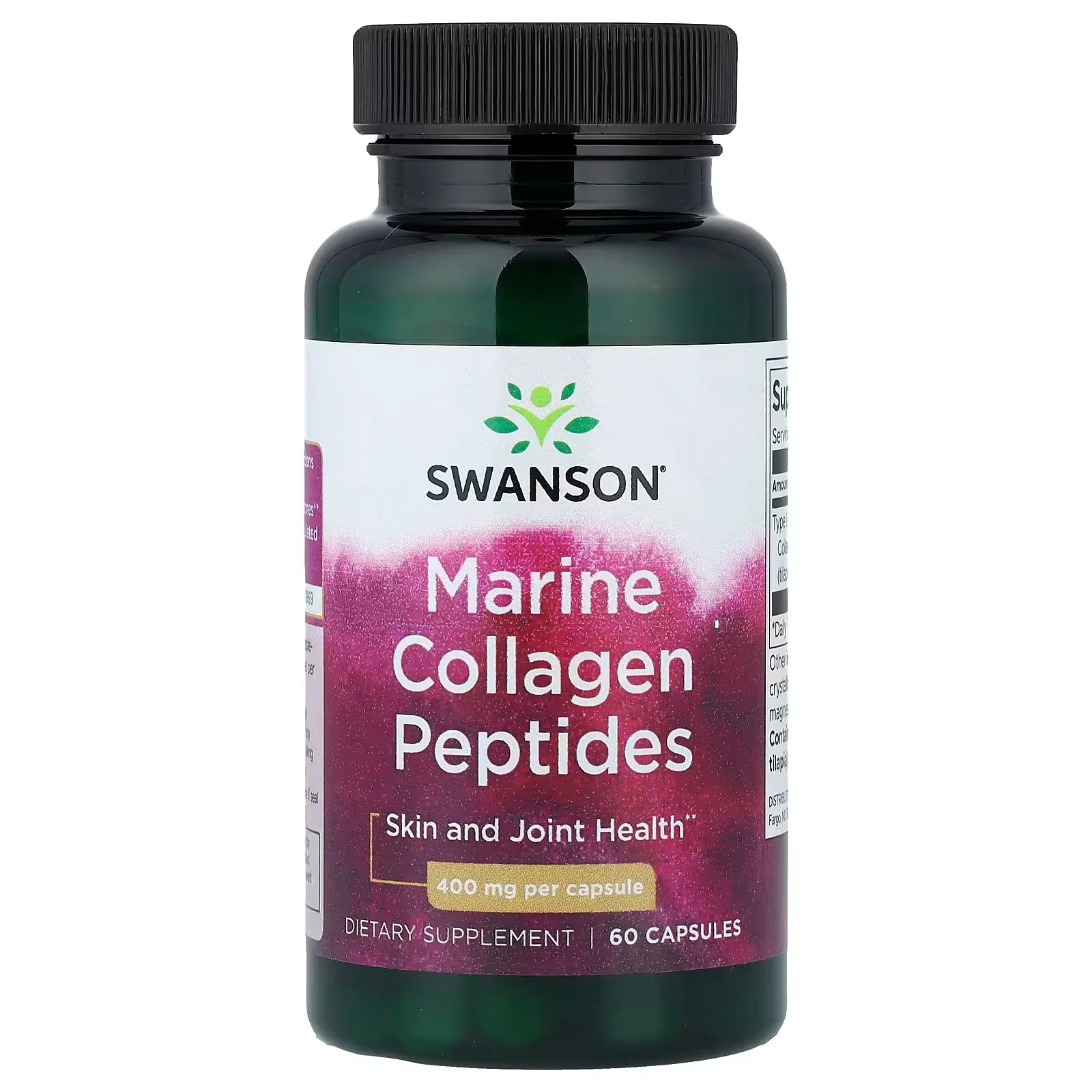 Swanson, Peptides de collagène marin, 400 mg, 60 capsules - MagniMarket