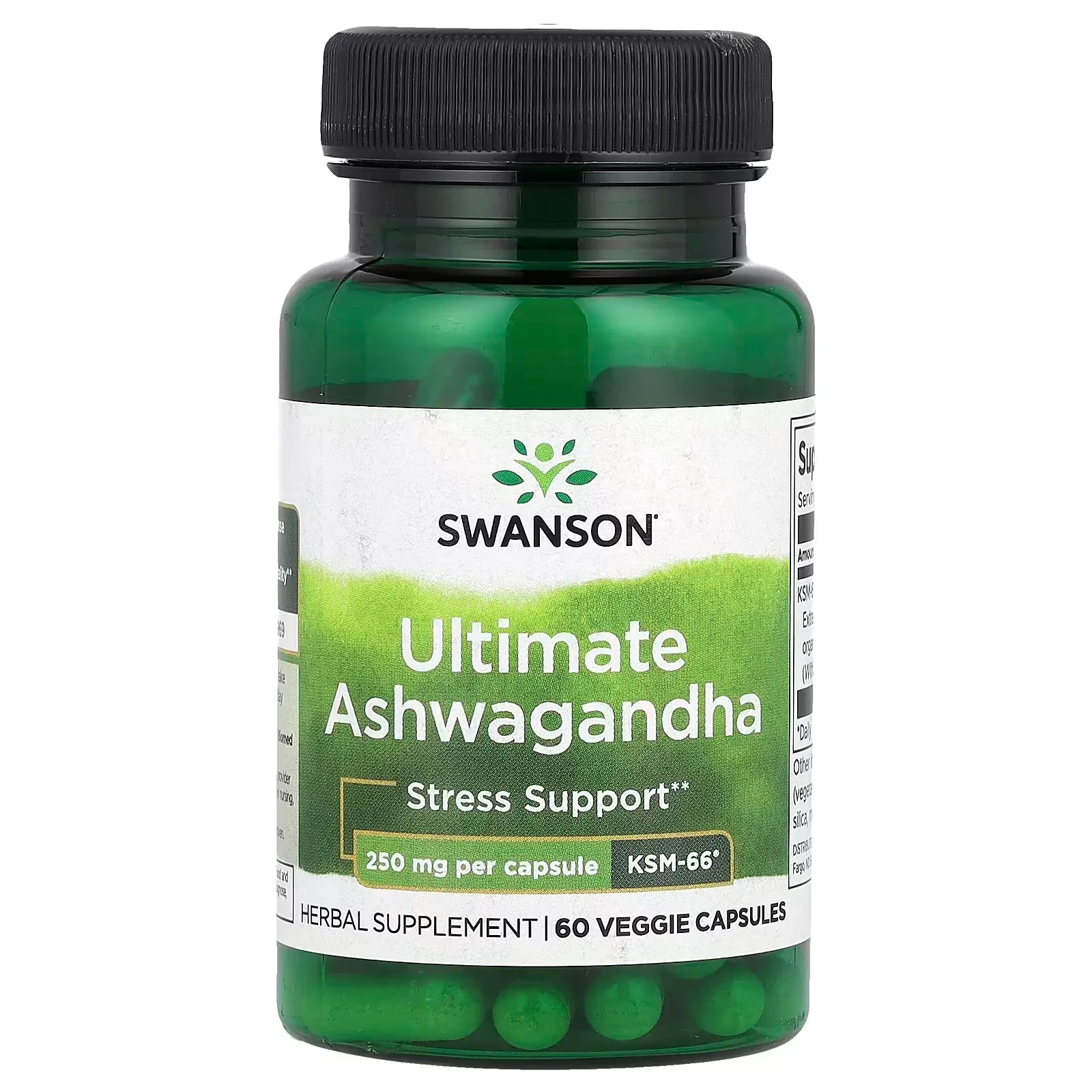 Swanson, Ashwagandha ultime, 250 mg, 60 capsules végétariennes - MagniMarket