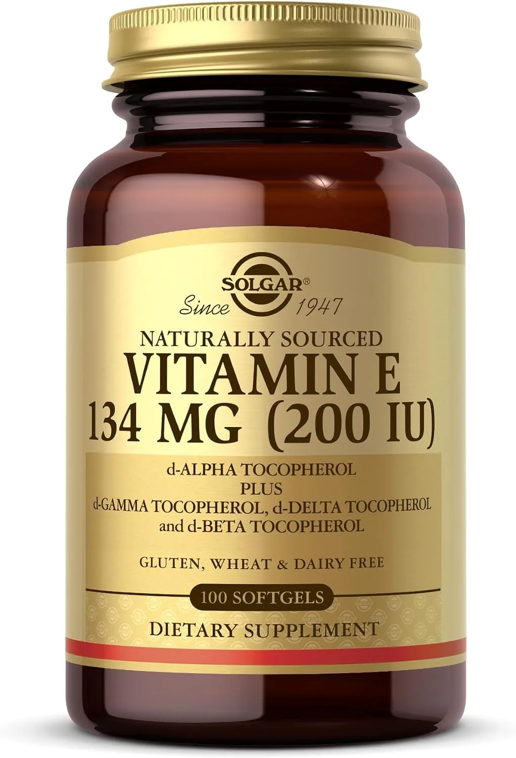 Solgar Vitamin E 200 IU - Natural Antioxidant- Gluten Free, Dairy Free - 100 Servings - MagniMarket