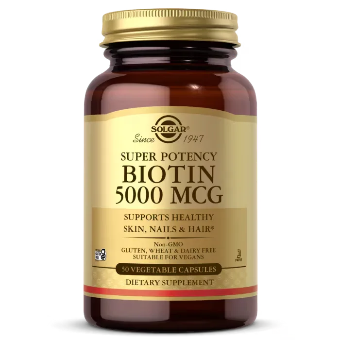 Solgar Biotin 5000 mcg 50 Vegetable Capsules - MagniMarket